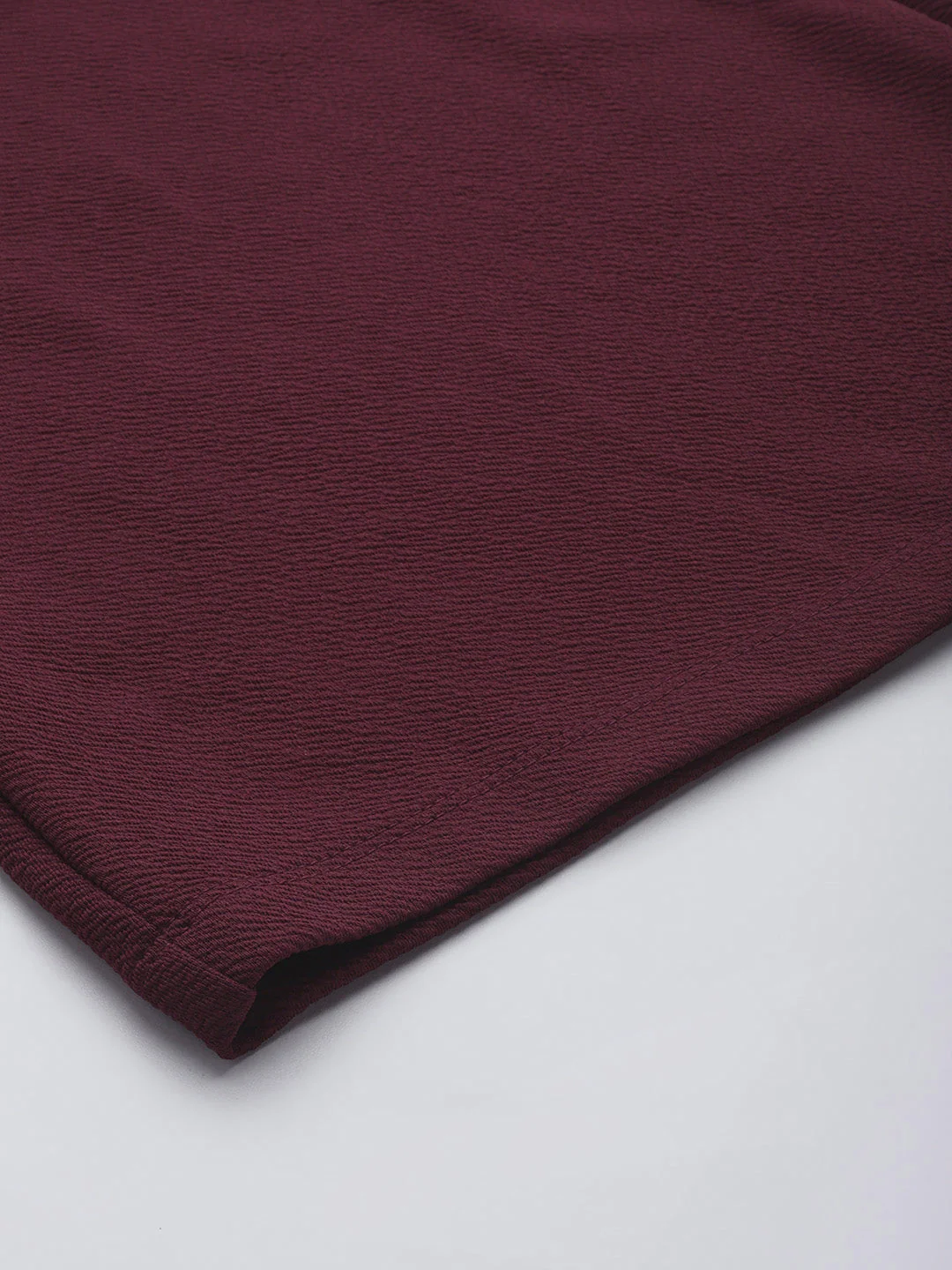 Women Burgundy Bell Bottom Knitted Pants - Image 6