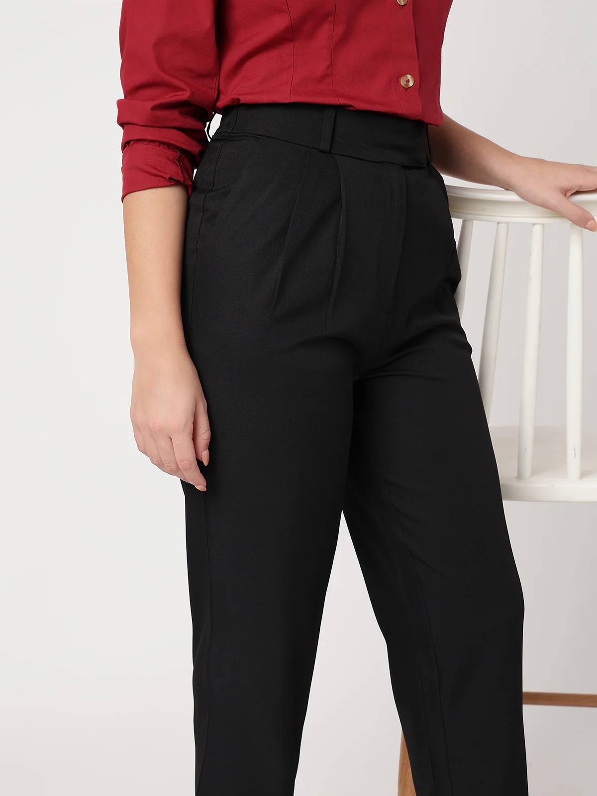 Women Classic Black Trousers - Image 5