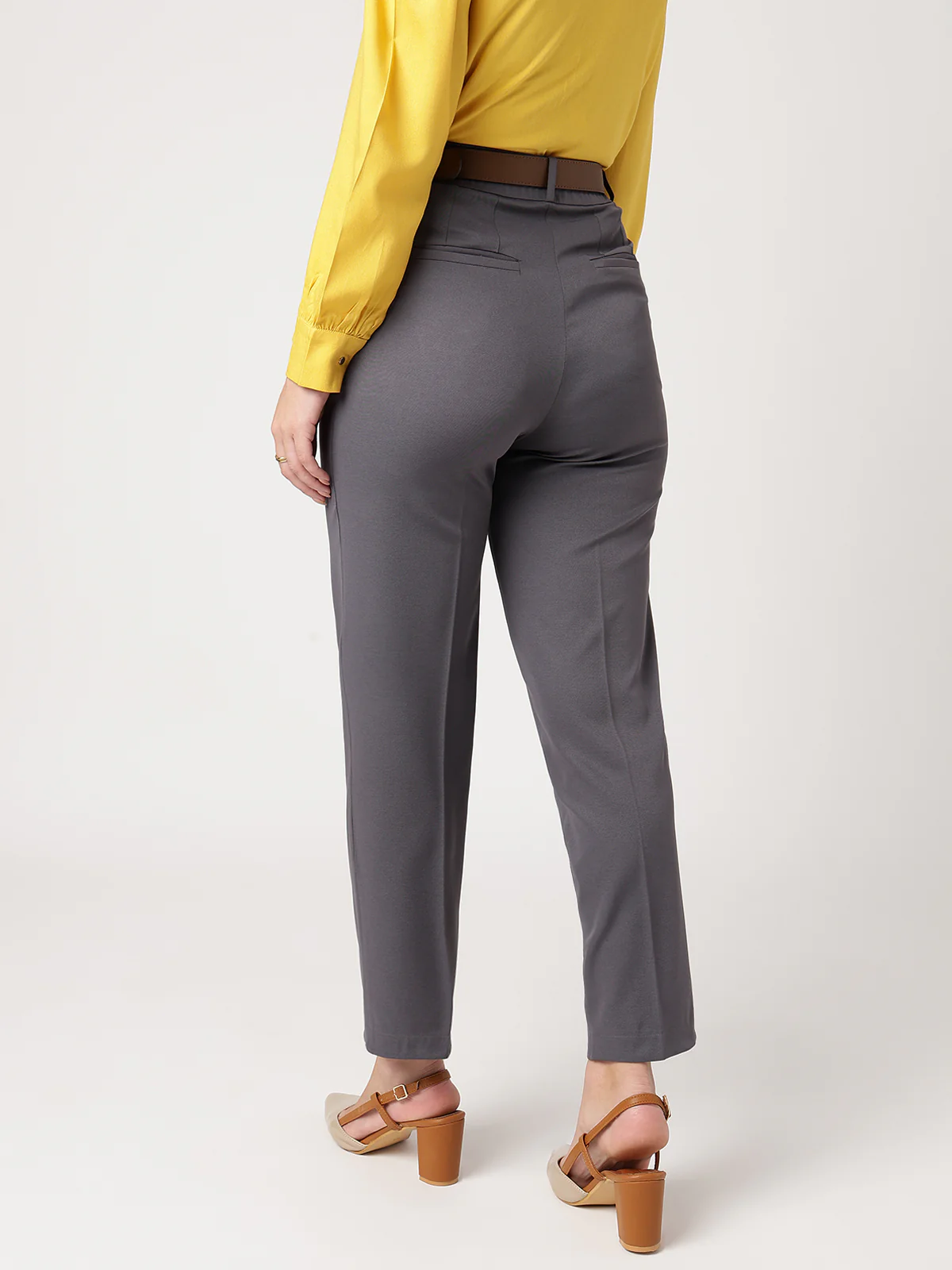 Women Classic Grey Trousers - Image 2