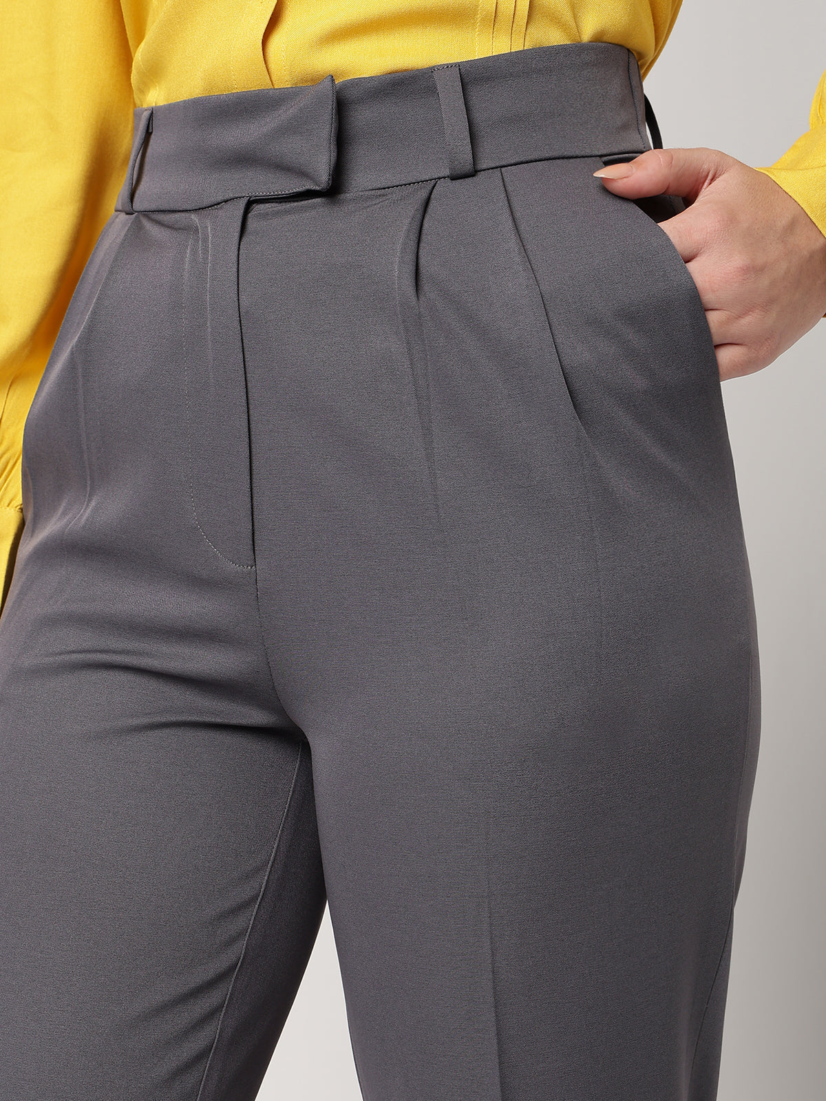 Women Classic Grey Trousers - Image 5