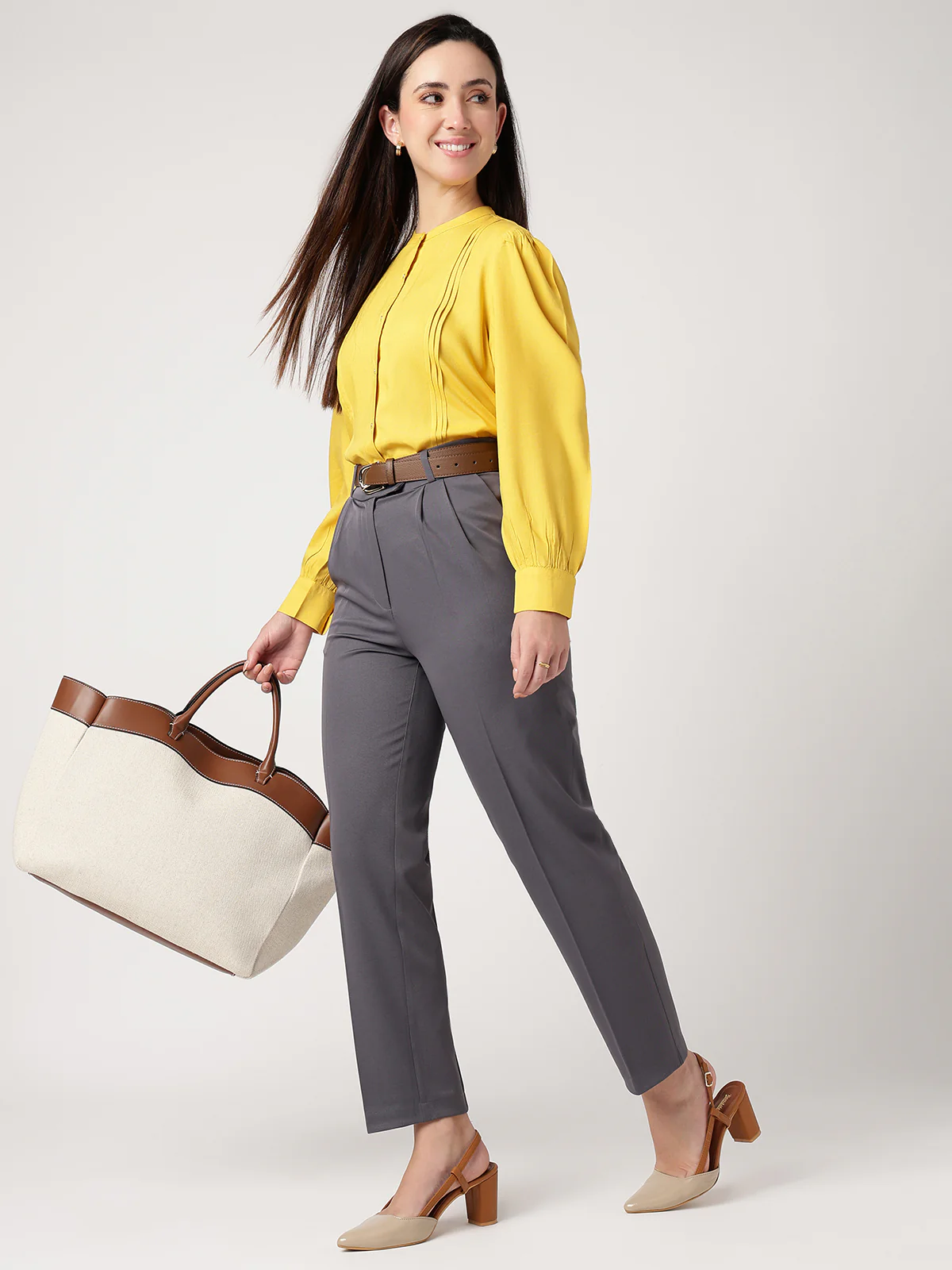 Women Classic Grey Trousers - Image 6