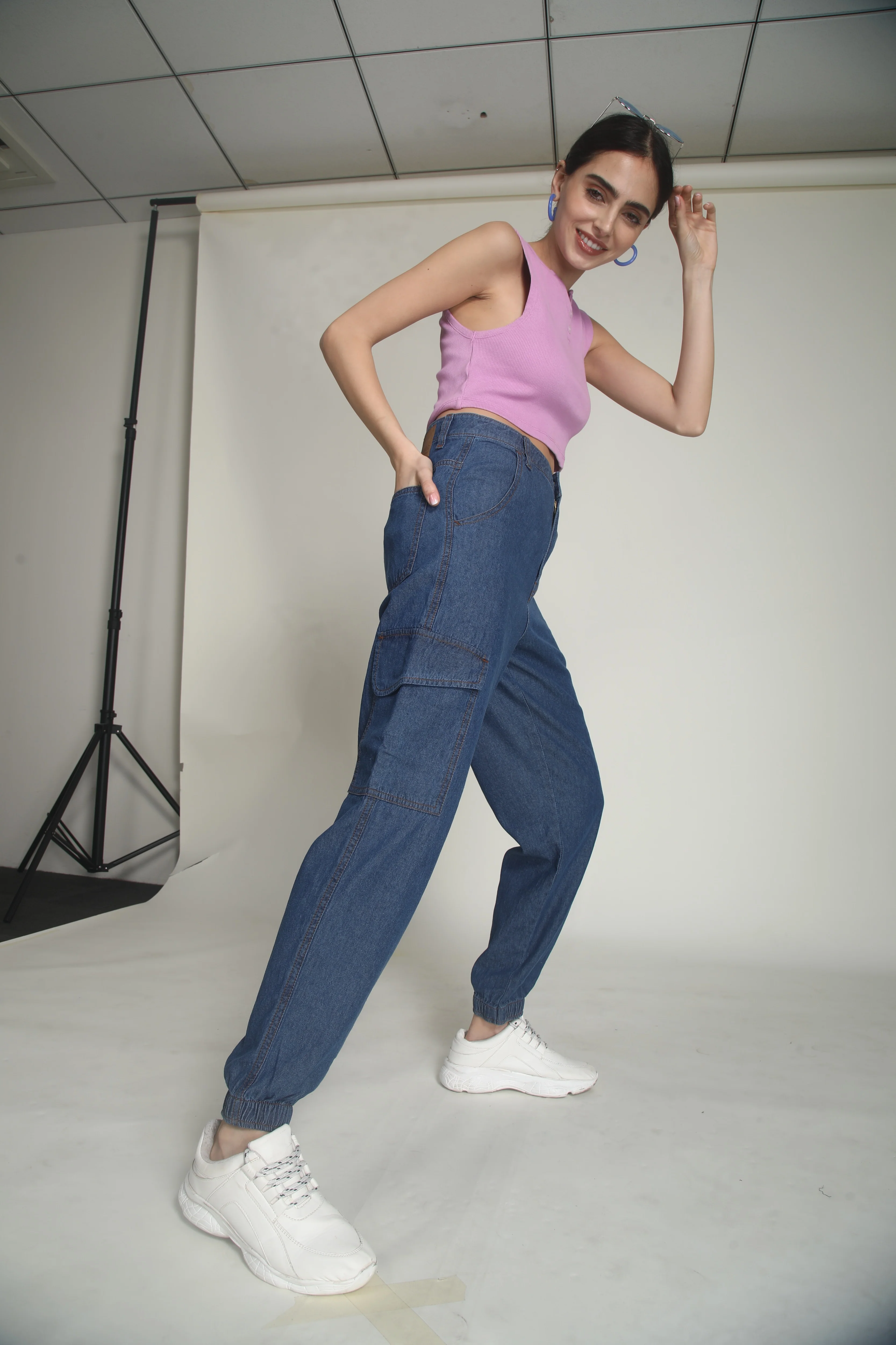 Women Classic Low Distress Jeans - Image 2