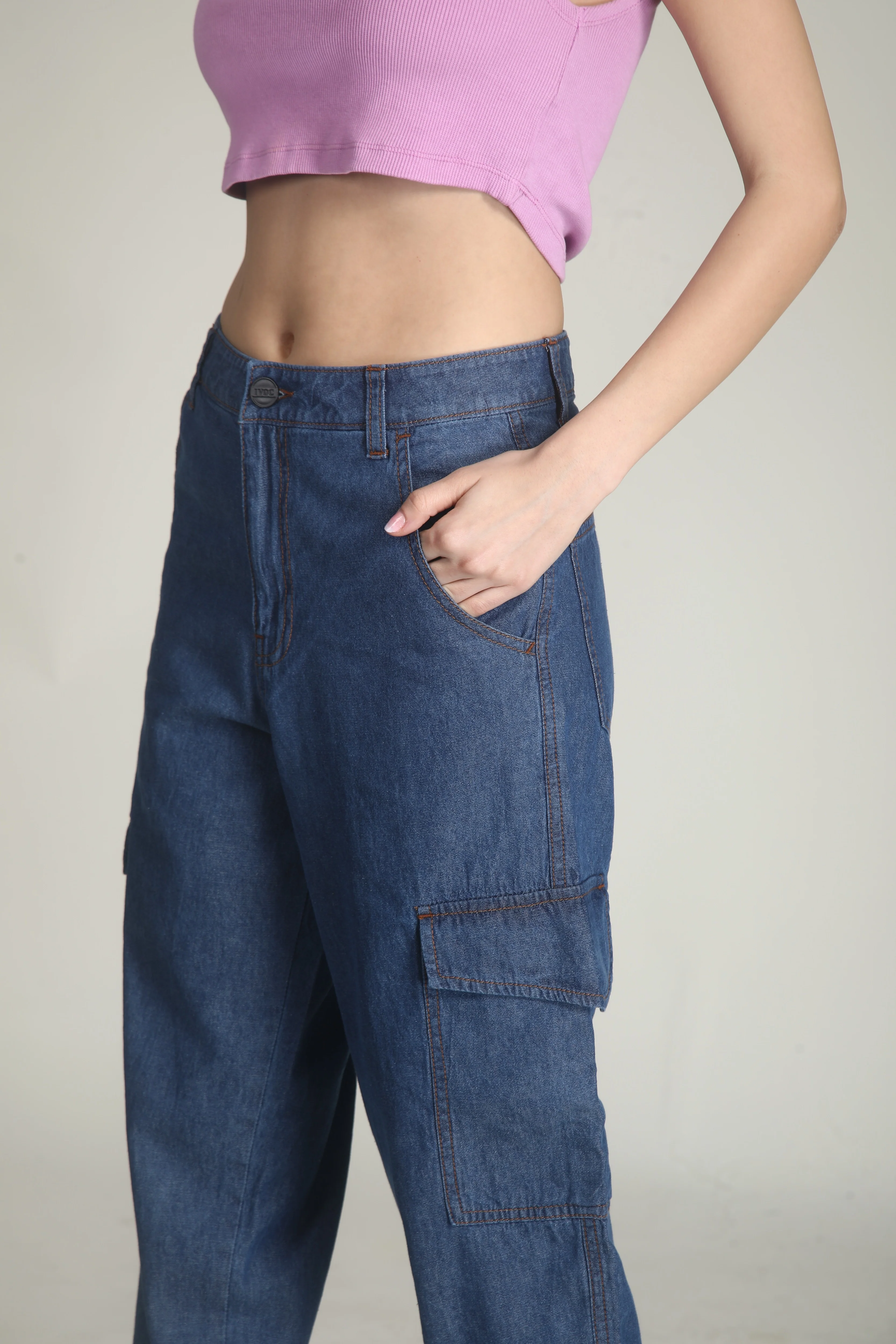 Women Classic Low Distress Jeans - Image 4