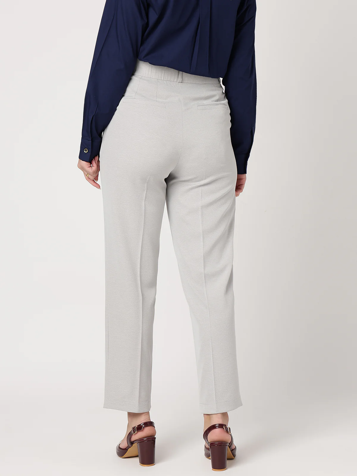 Women Classic White Trousers - Image 2
