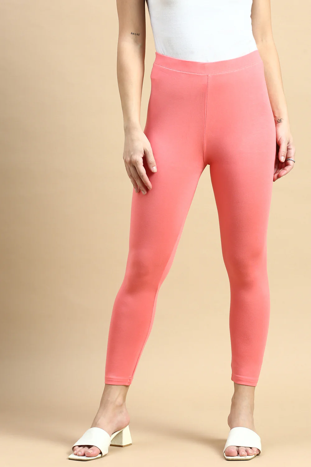 Women Coral Casual Leggings - Image 2