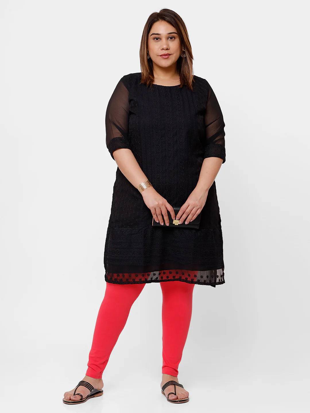 Women Coral Casual Leggings - Image 4