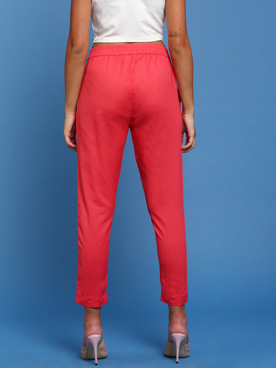Women Coral Casual Pants - Image 3