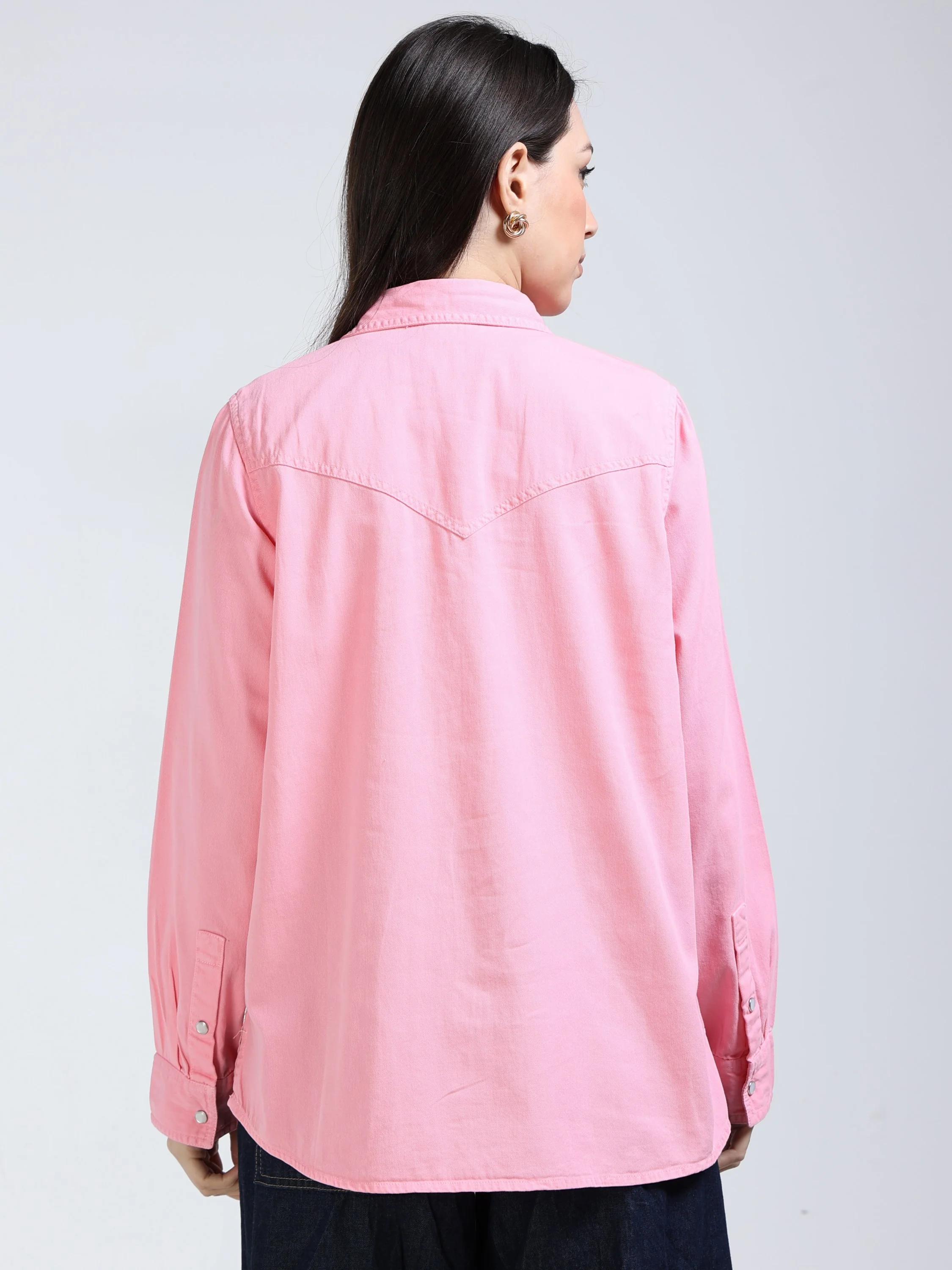 Women Coral Regular Fit Shirt - Image 5