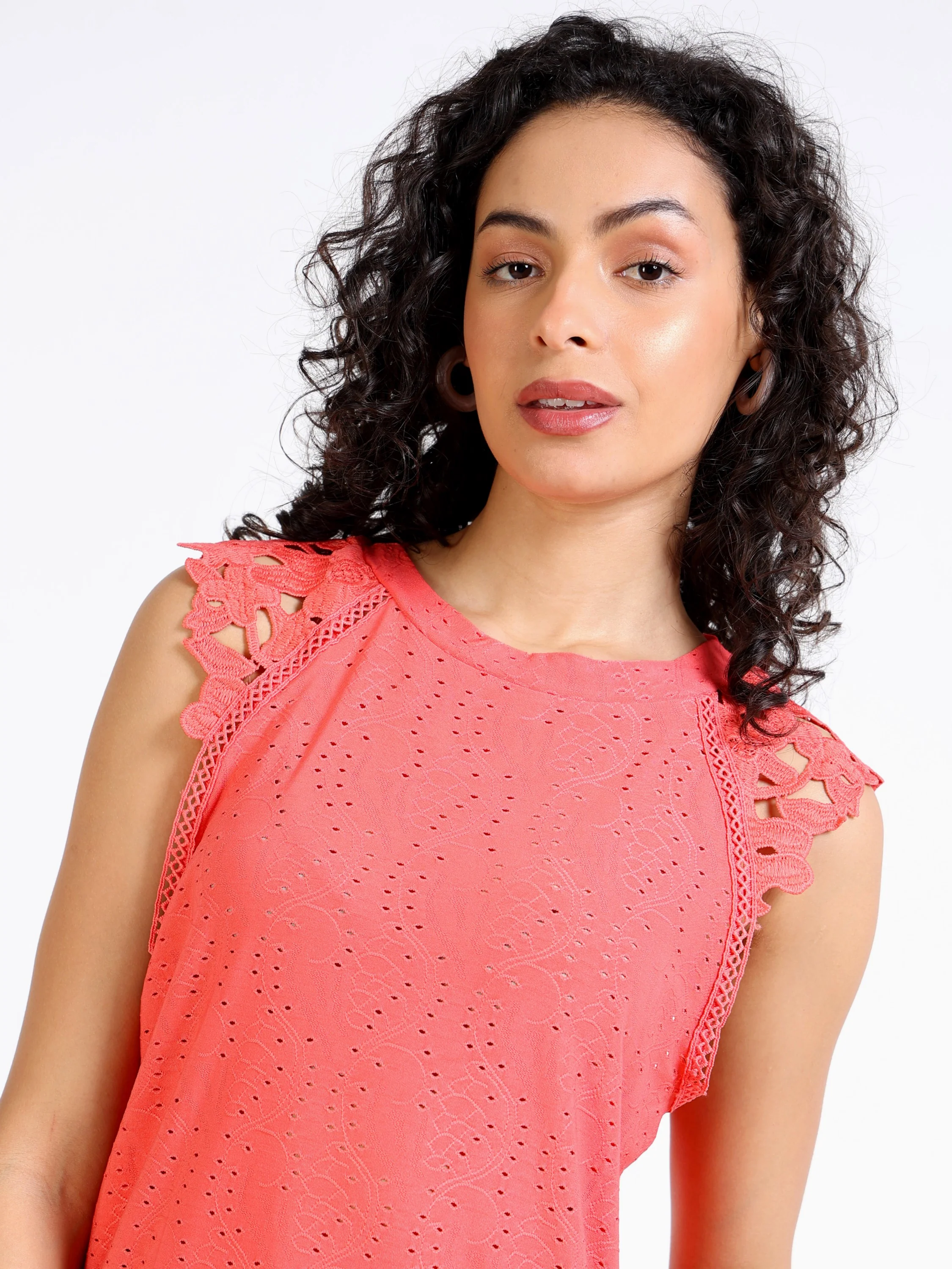 Women Coral Stylish Sleeve Top - Image 6