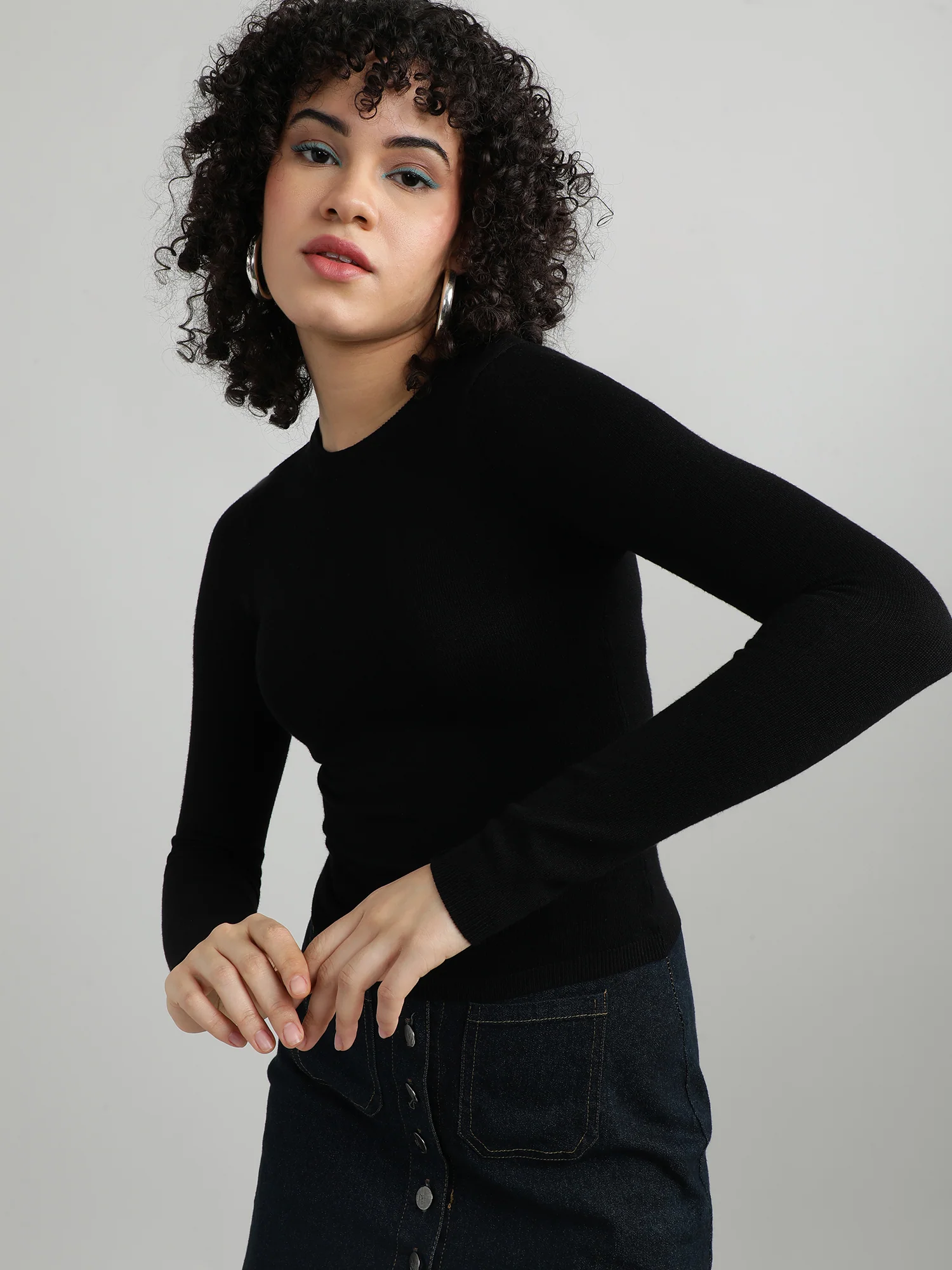 Women Cotton Black Comfy T Shirt - Image 4