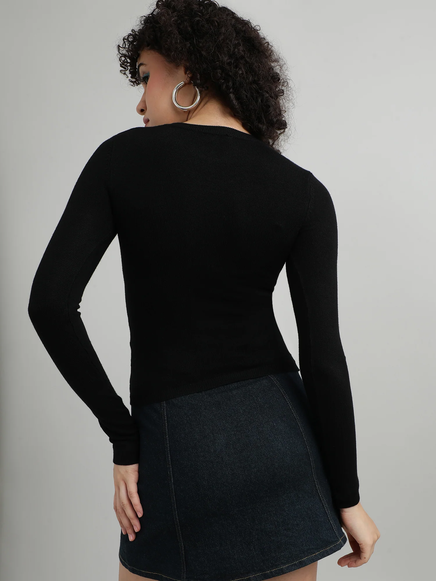 Women Cotton Black Comfy T Shirt - Image 5