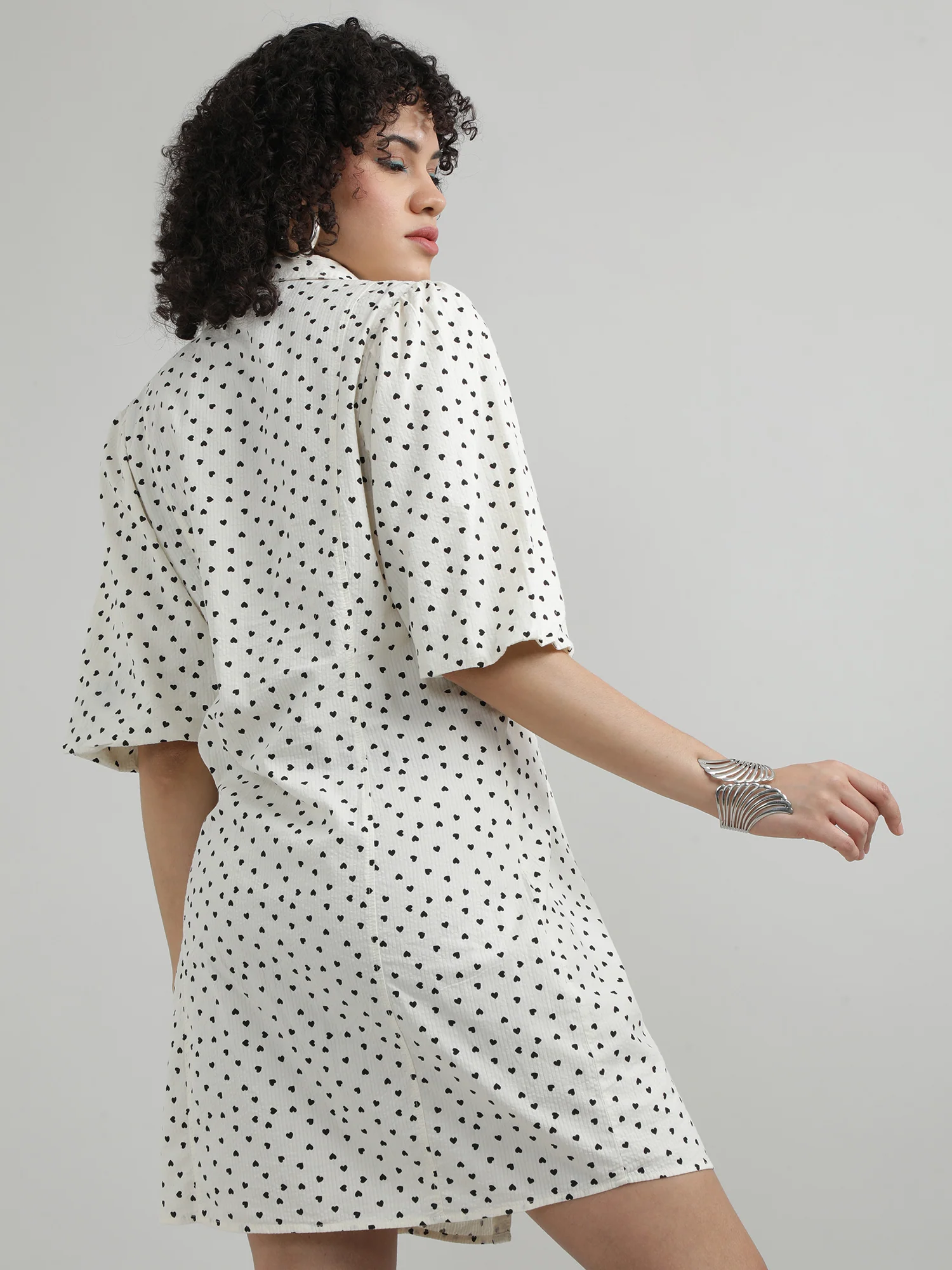Women Cotton Cream Dress - Image 5