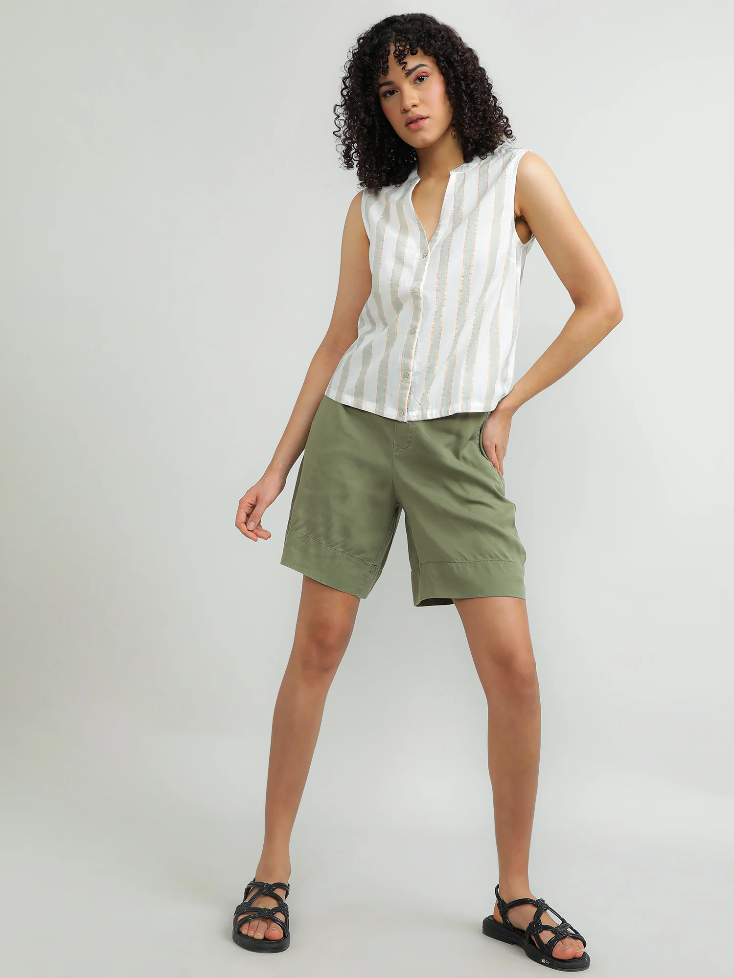 Women Cotton Cream Elegant Top - Image 9