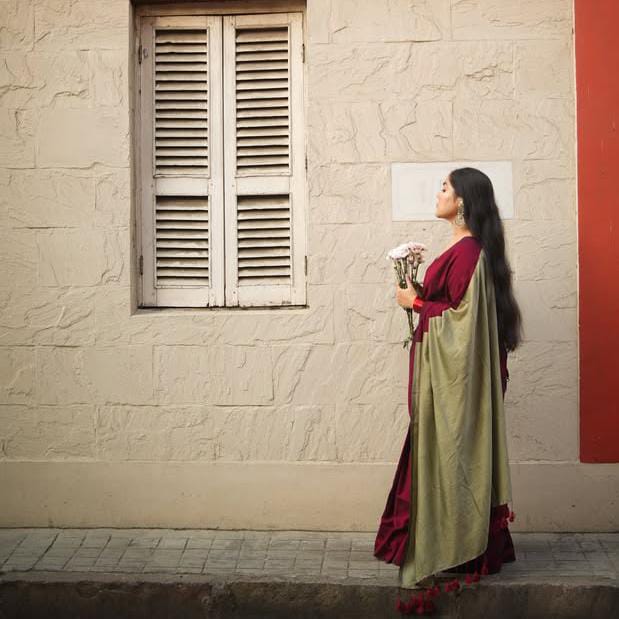 Women Cotton Ficha Pallu Saree - Image 2