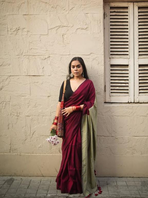 Women Cotton Ficha Pallu Saree - Image 4