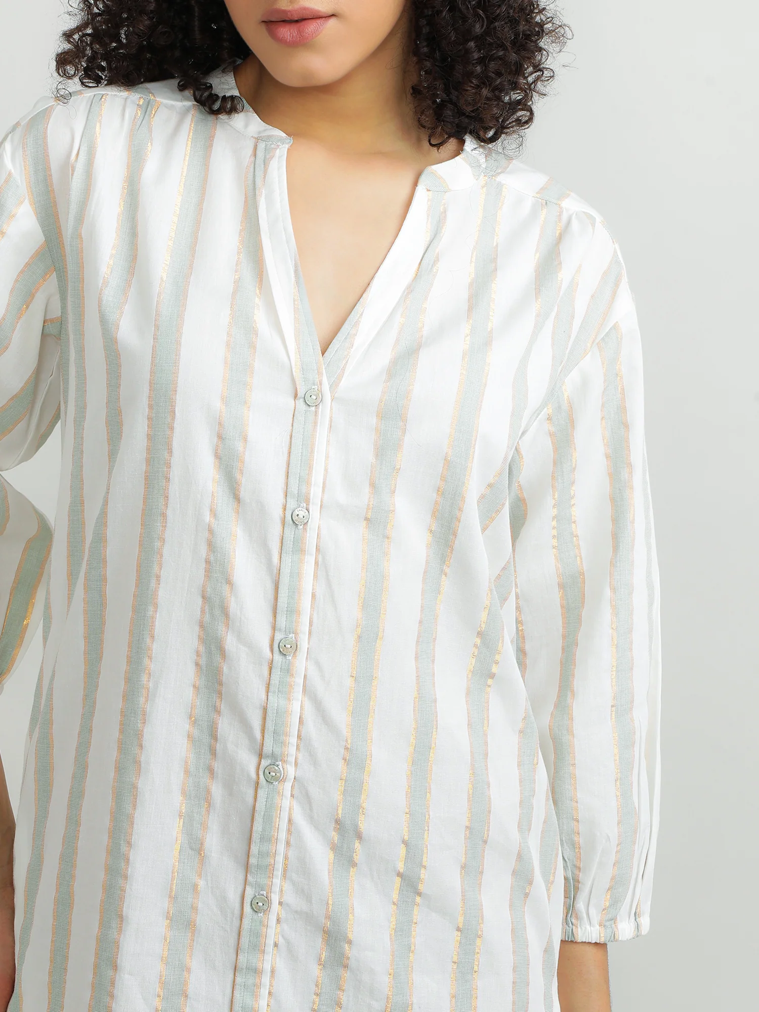 Women Cotton Green Chic Dress - Image 4