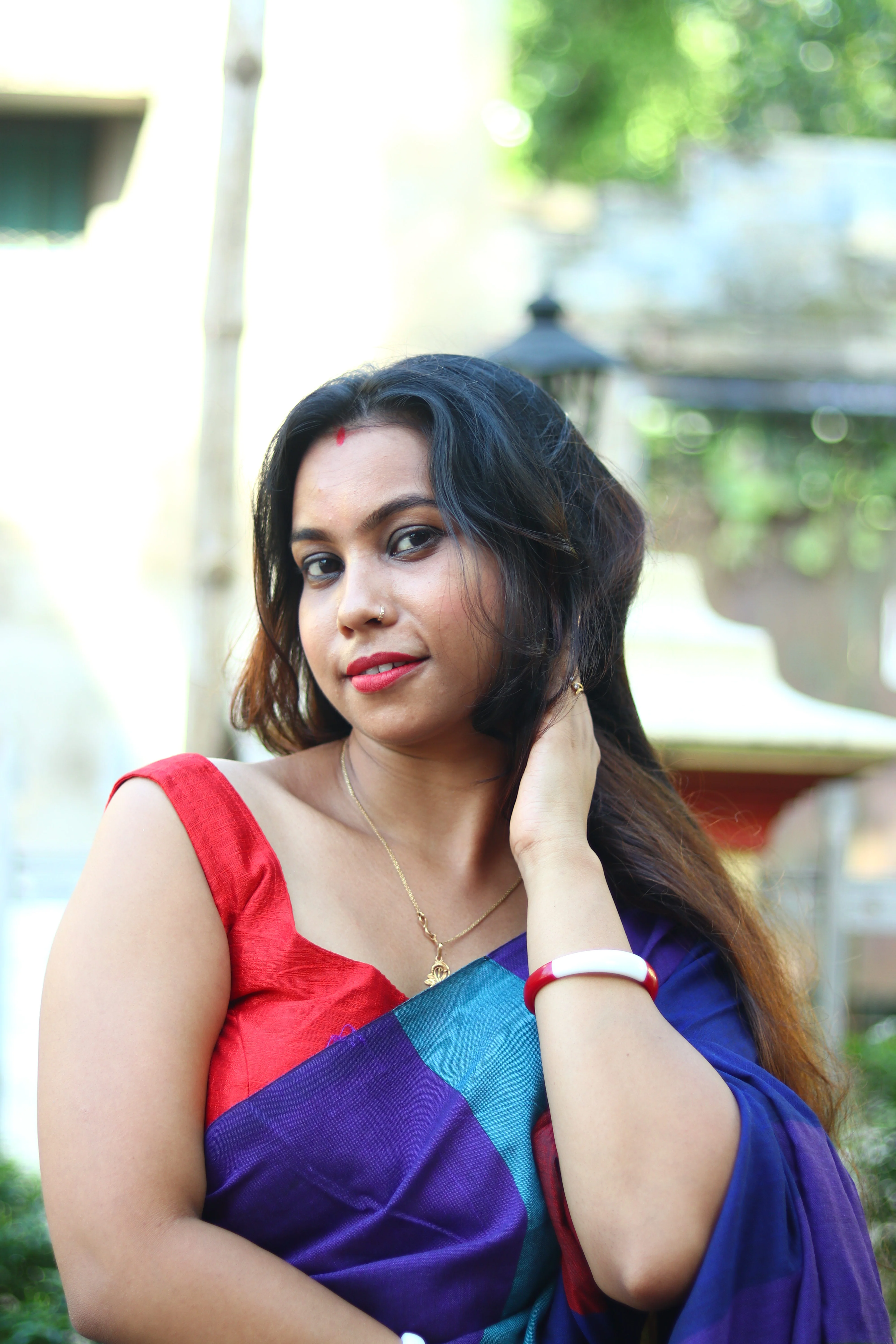 Women Cotton Multi Color Cotton Saree - Image 3