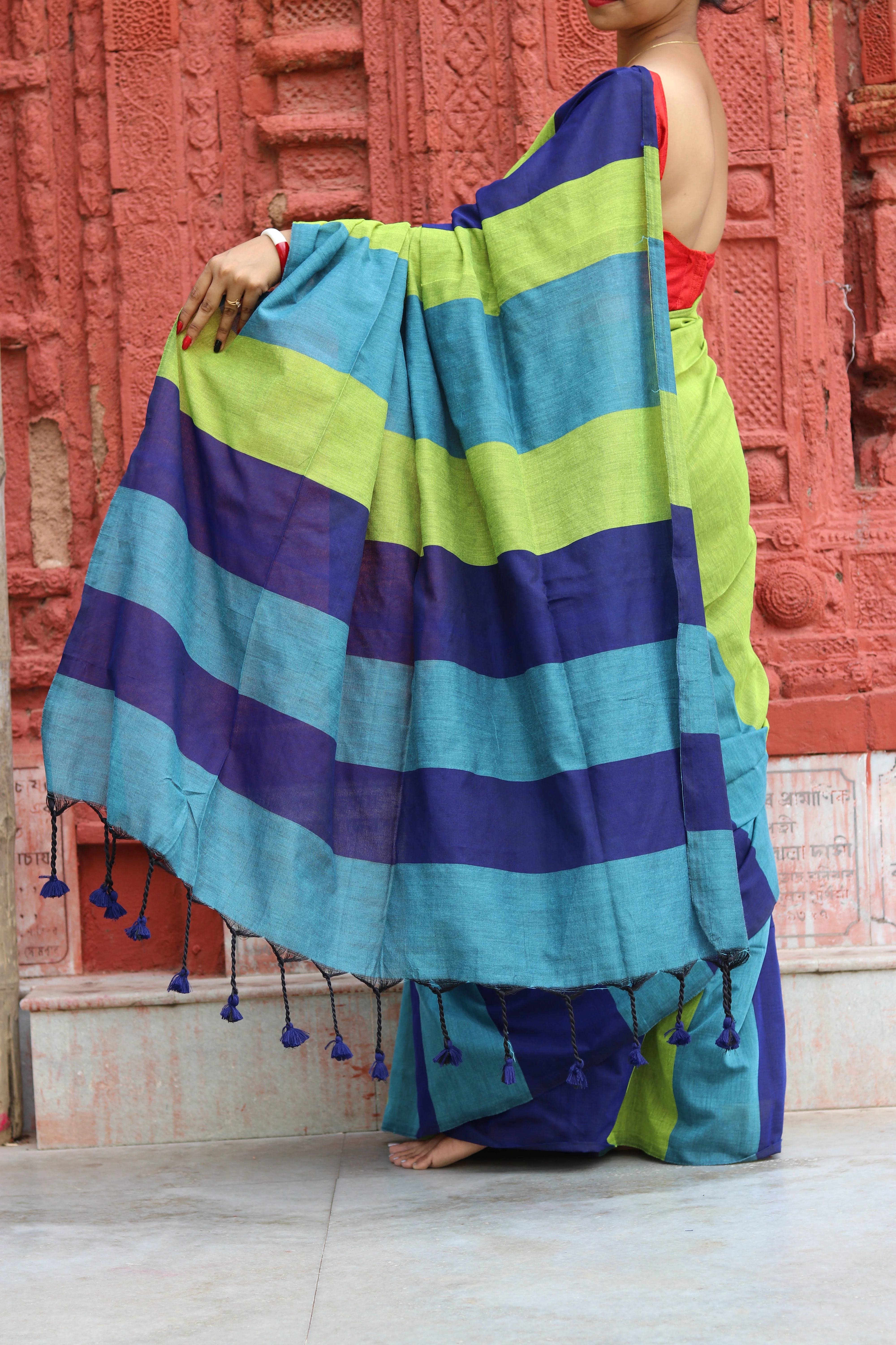 Women Cotton Multi Color Cotton Saree - Image 5