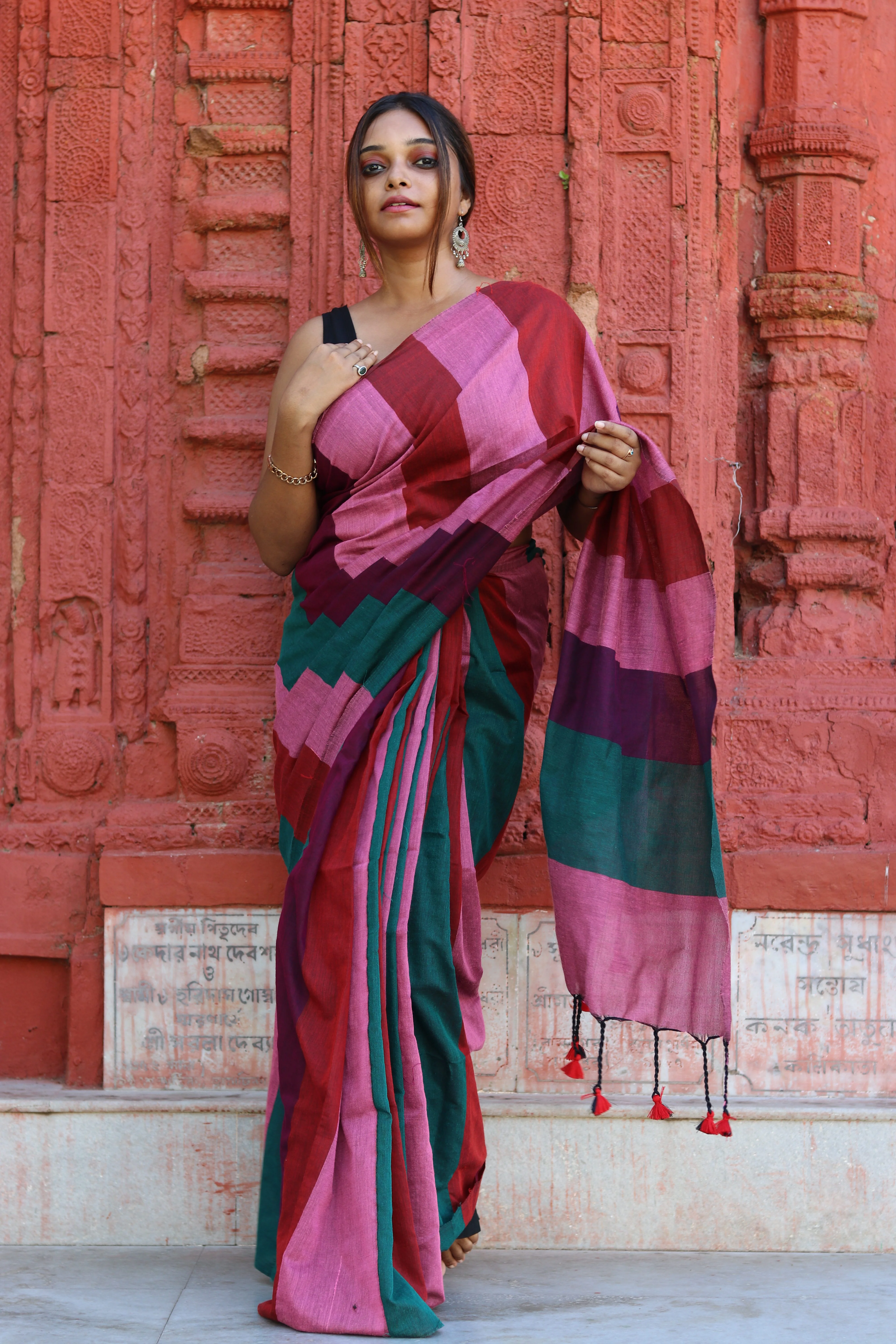 Women Cotton Multi Color Cotton Saree