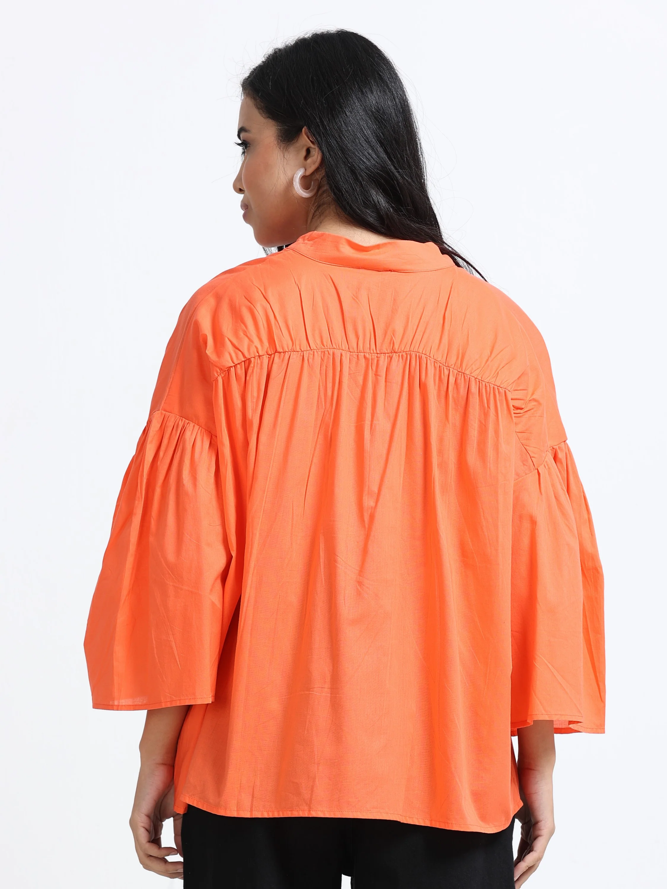 Women Cotton Oversized Coral Top - Image 3