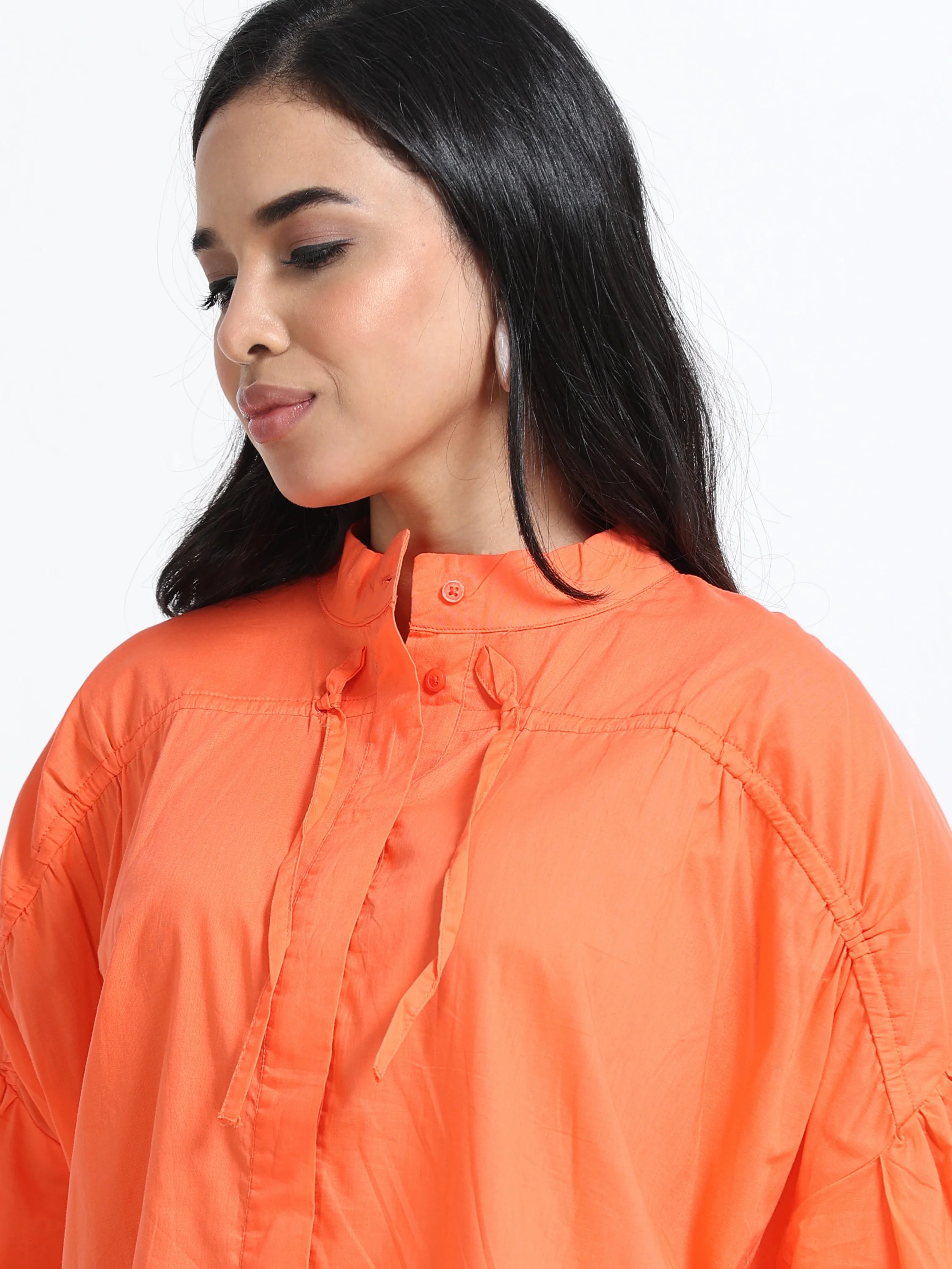 Women Cotton Oversized Coral Top - Image 4