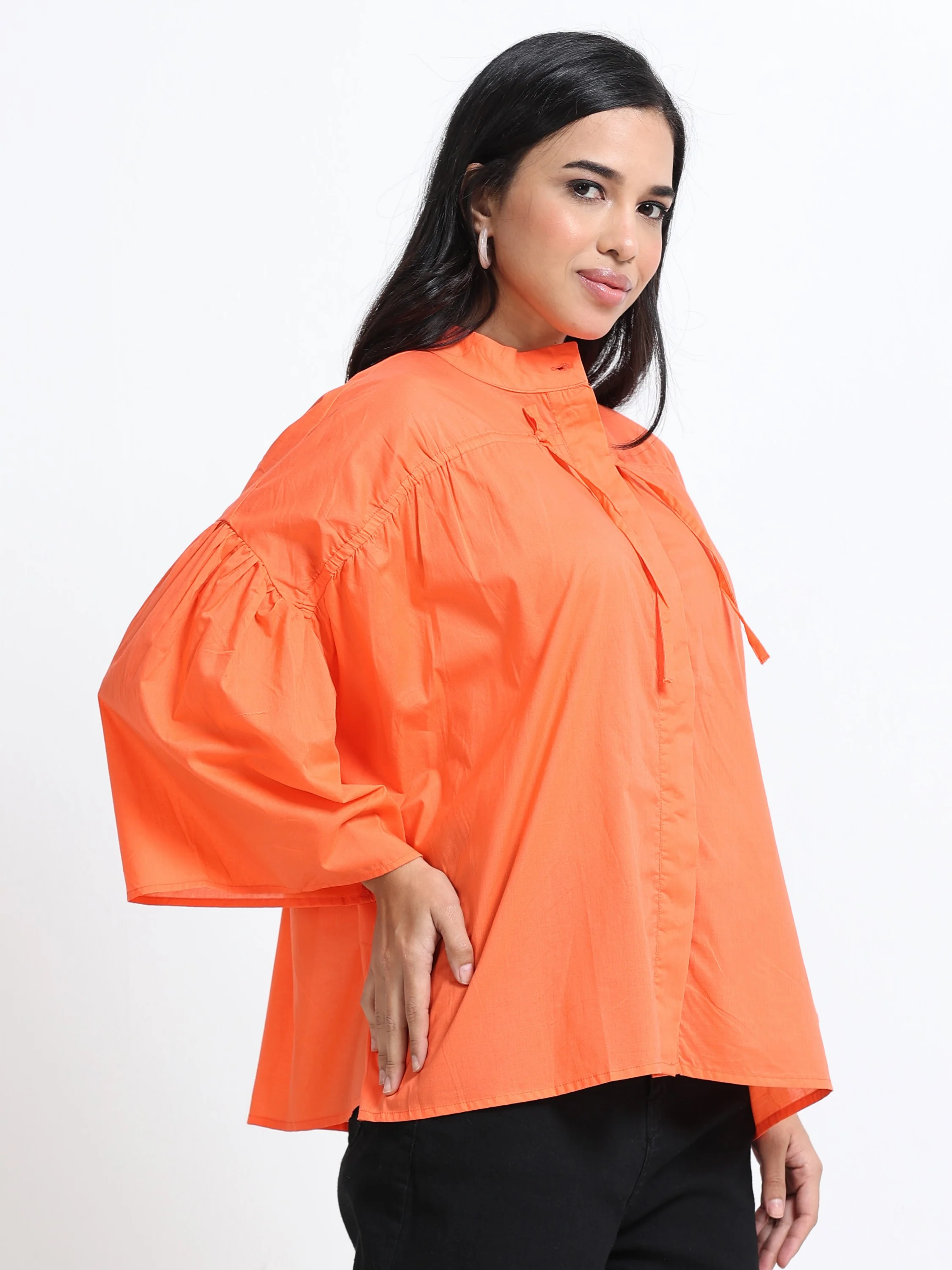Women Cotton Oversized Coral Top - Image 6