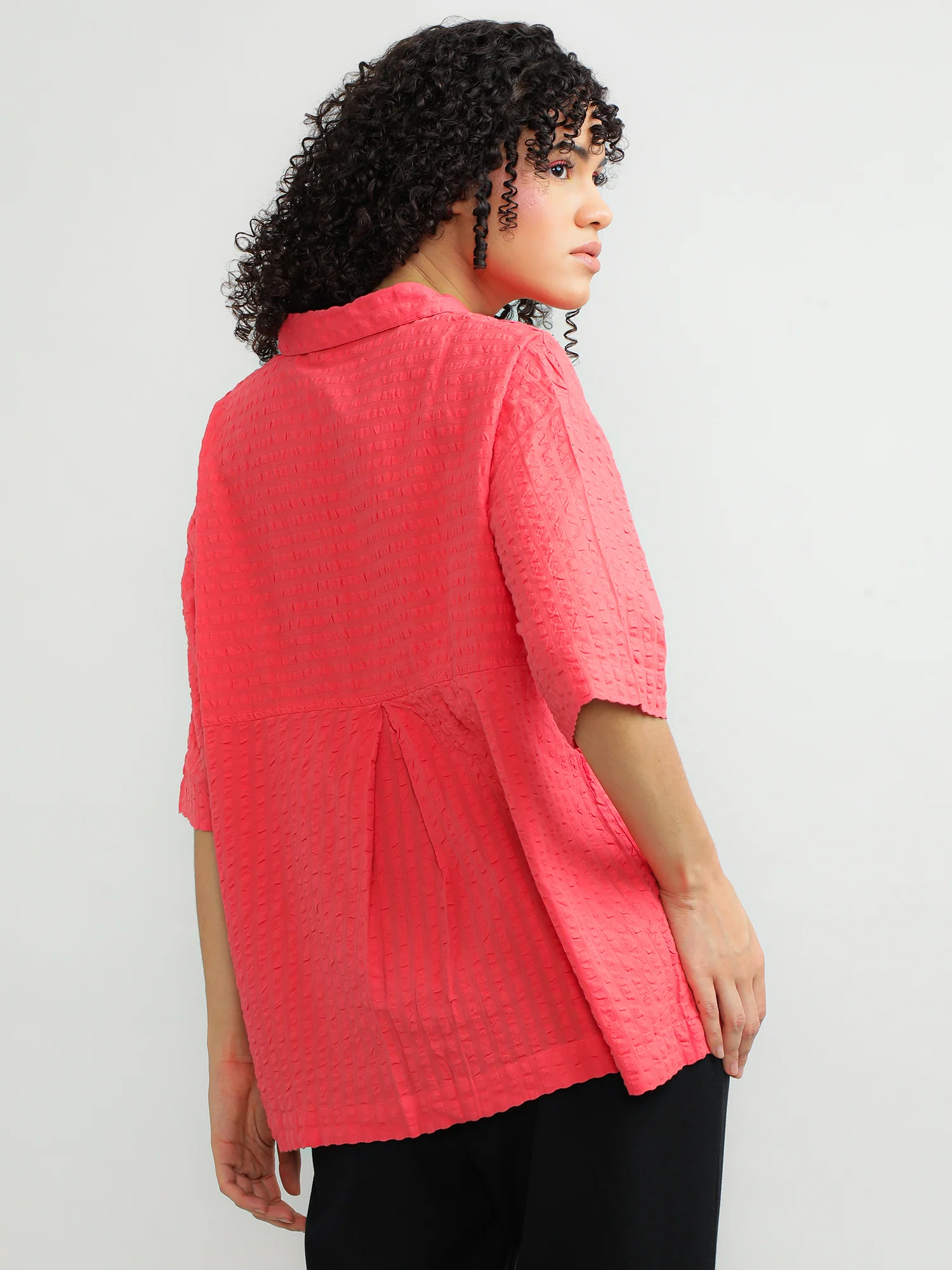 Women Cotton Pink Casual Shirt - Image 7