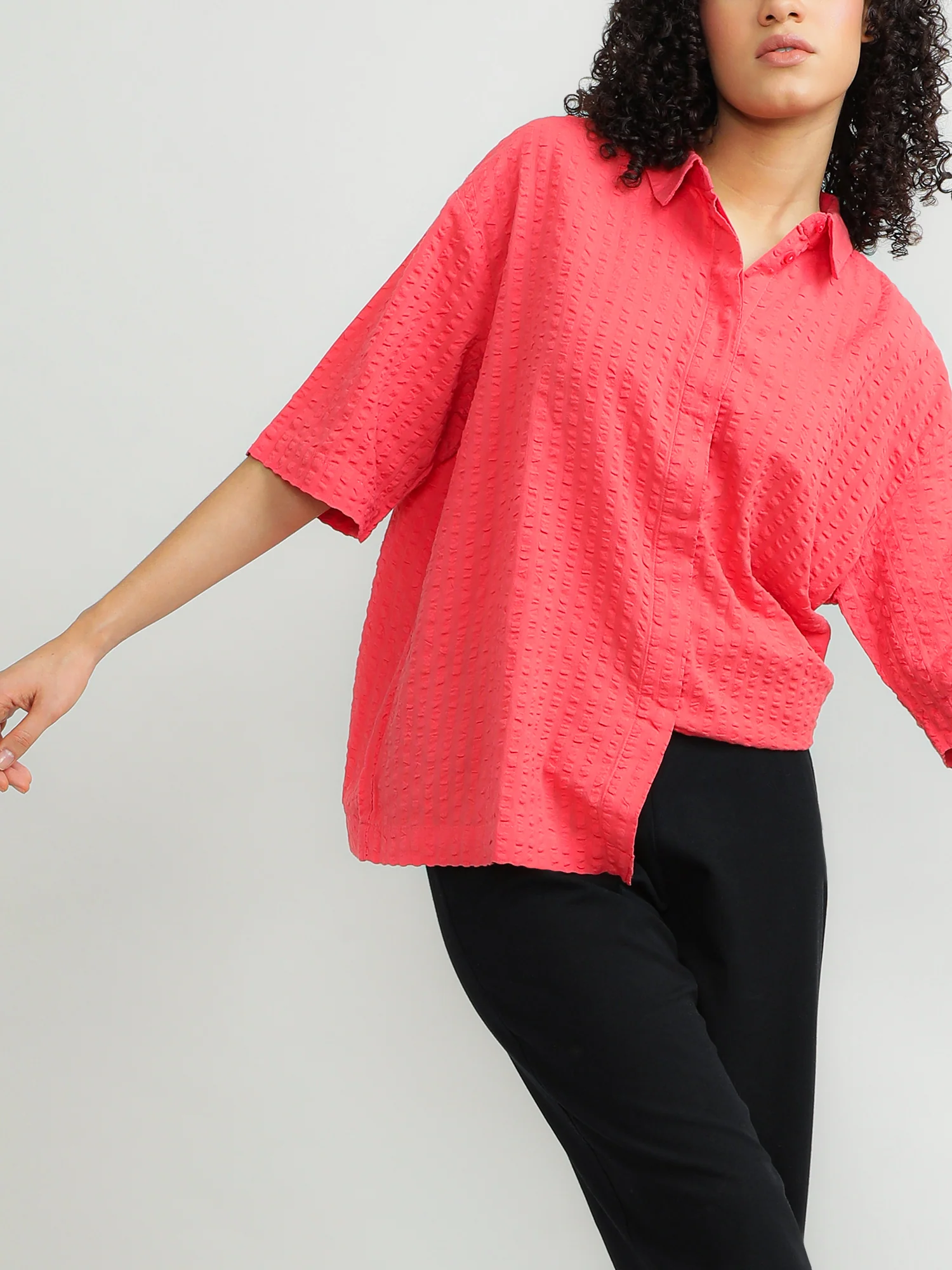 Women Cotton Pink Casual Shirt - Image 8