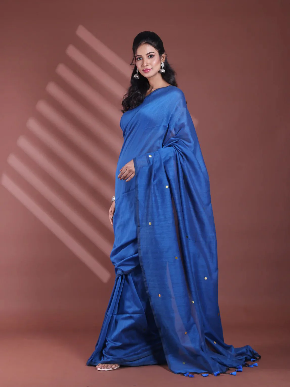 Women Cotton Sequence Saree - Image 3