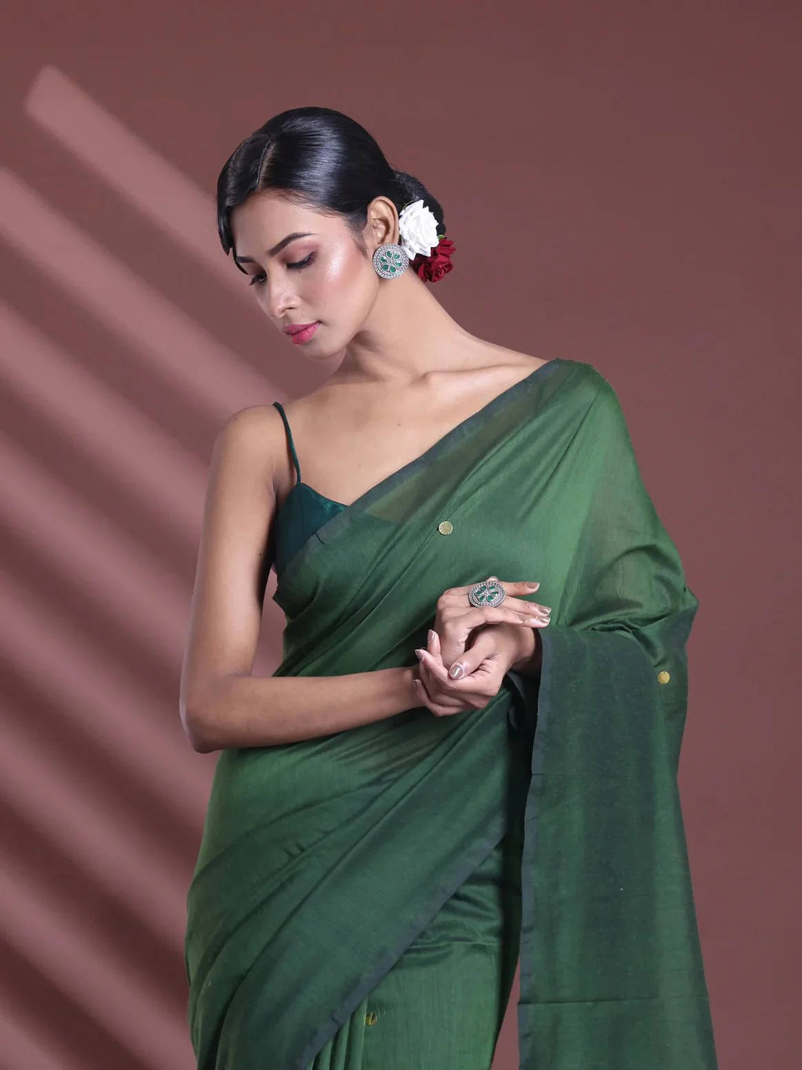 Women Cotton Sequence Saree - Image 2