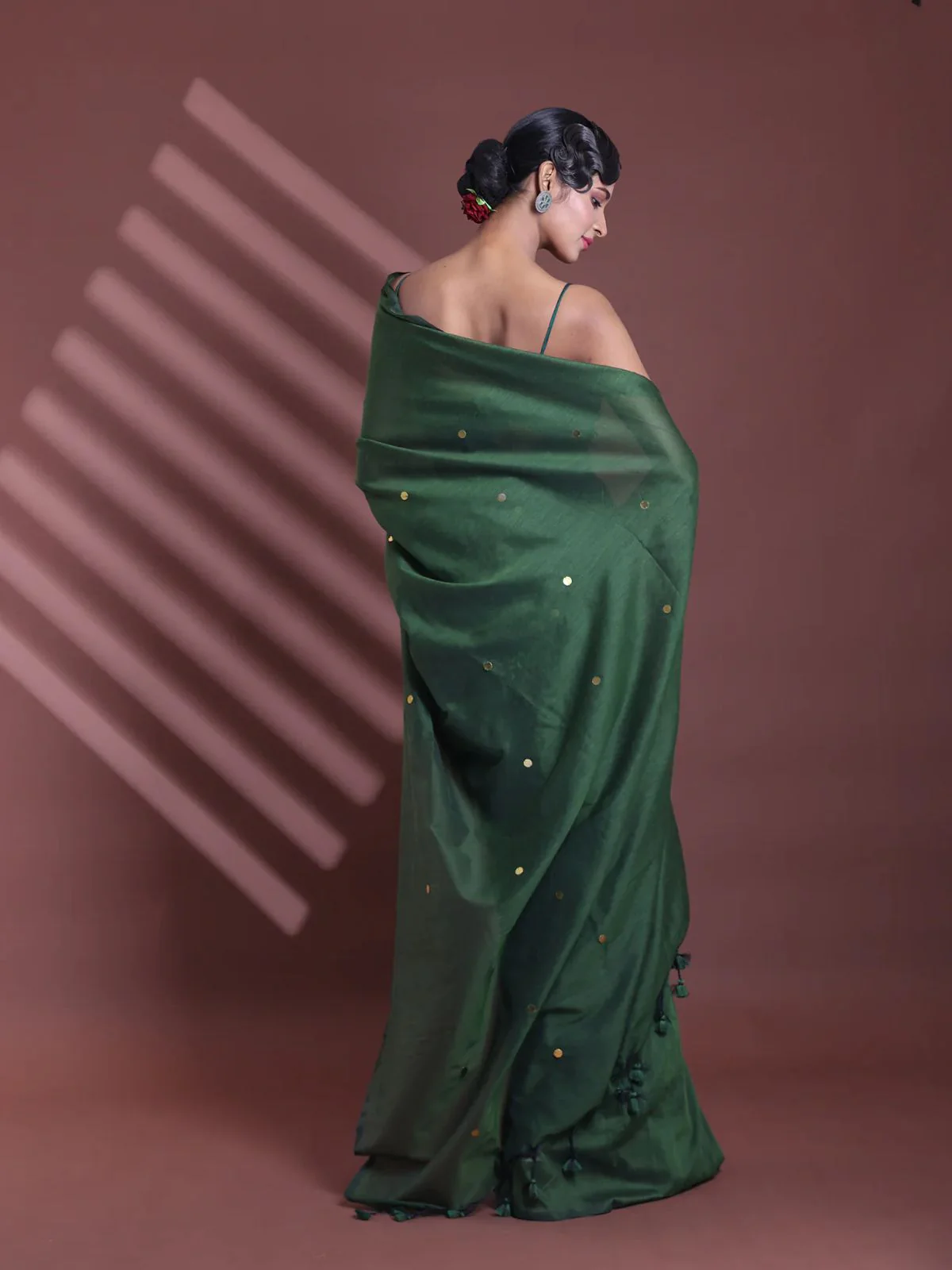 Women Cotton Sequence Saree - Image 5