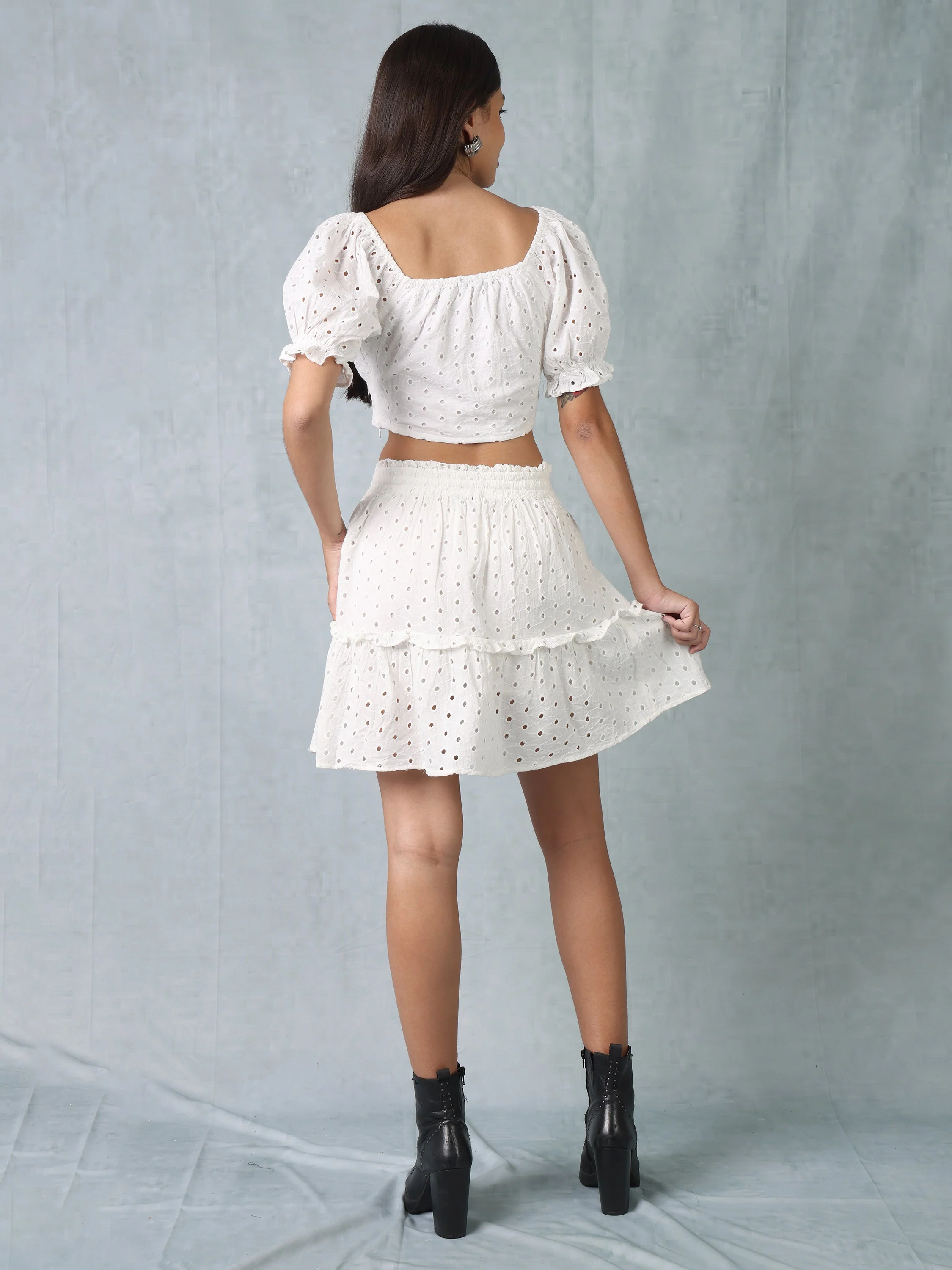 Women Cotton Shiffli Co-ord Set - Image 4