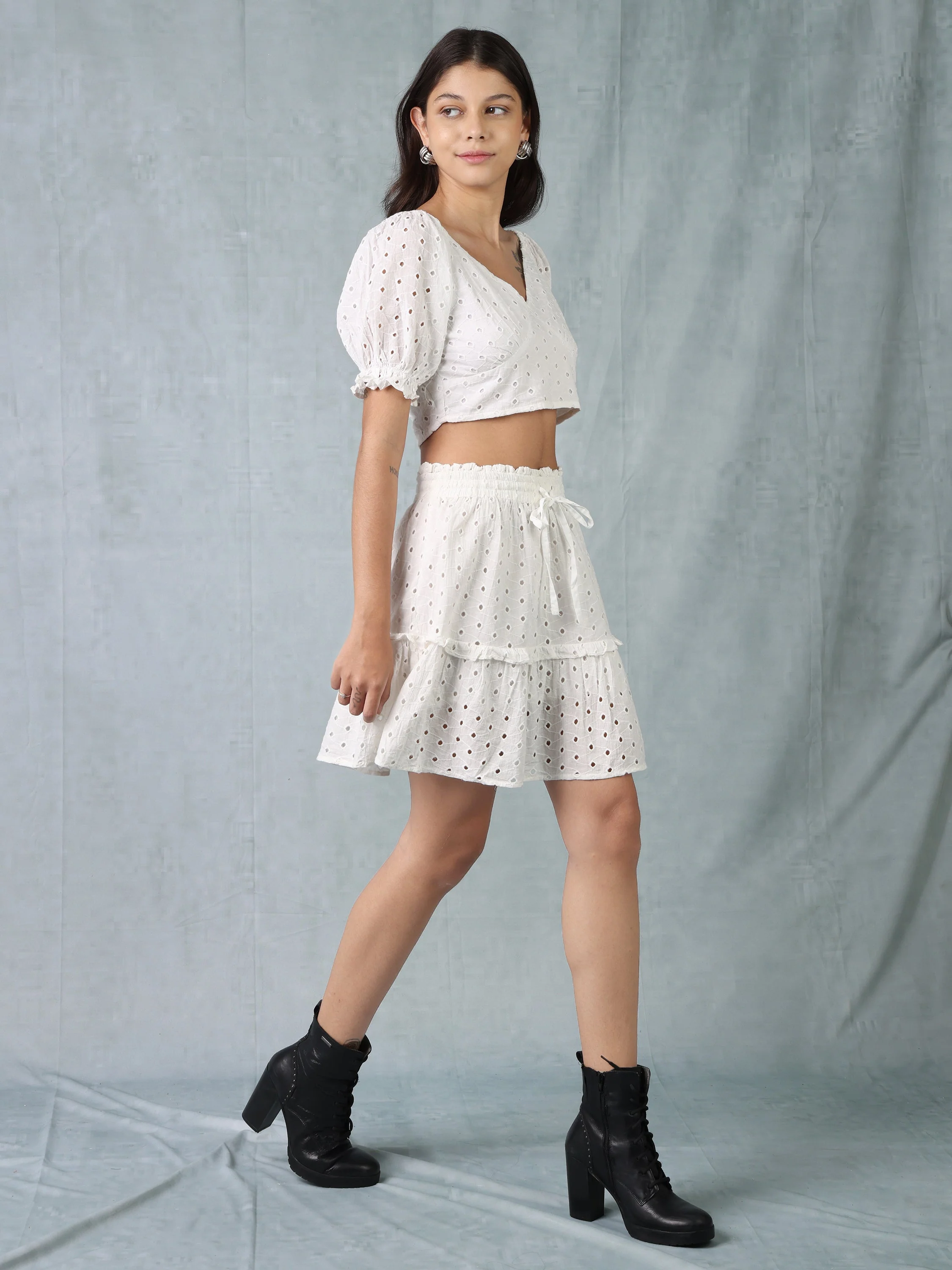 Women Cotton Shiffli Co-ord Set - Image 5