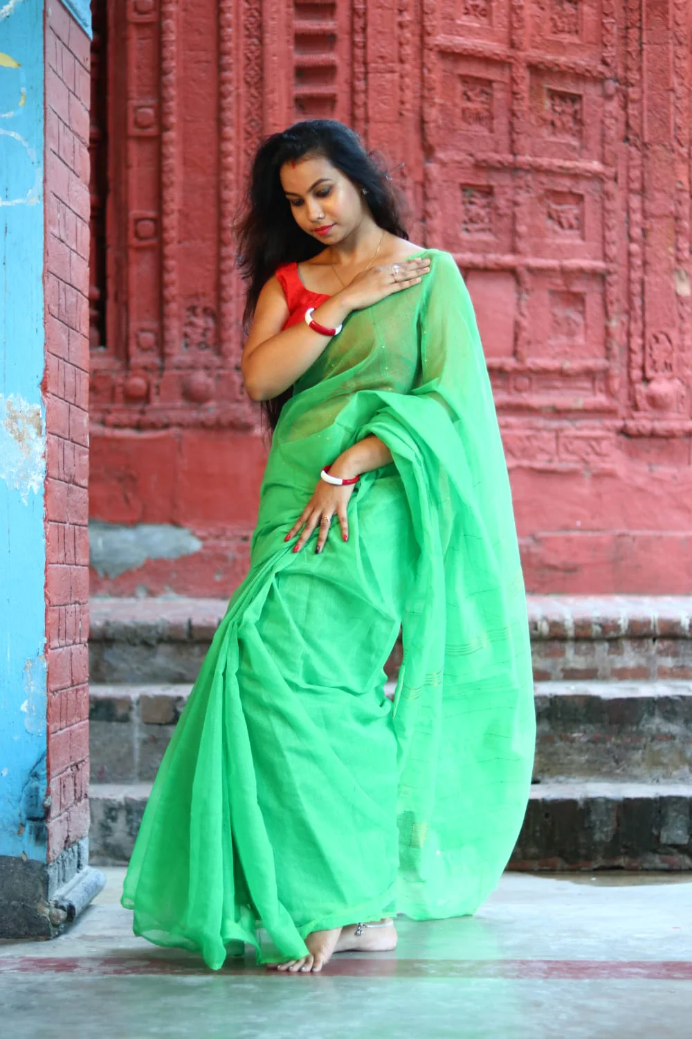 Women Cotton Silk Sequence Saree