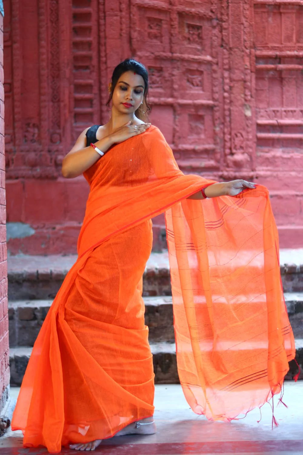 Women Cotton Silk Sequence Saree
