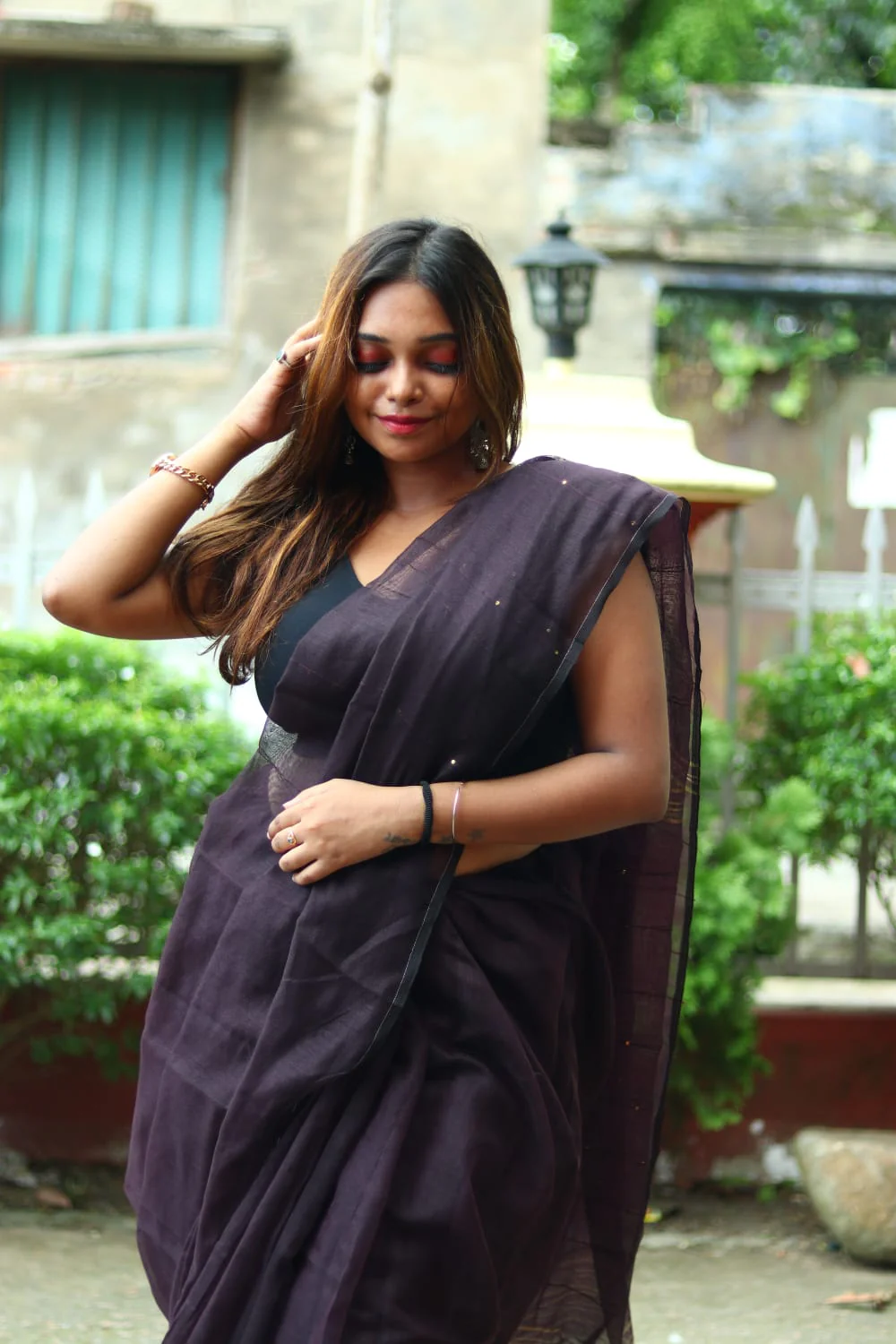 Women Cotton Silk Sequence Saree