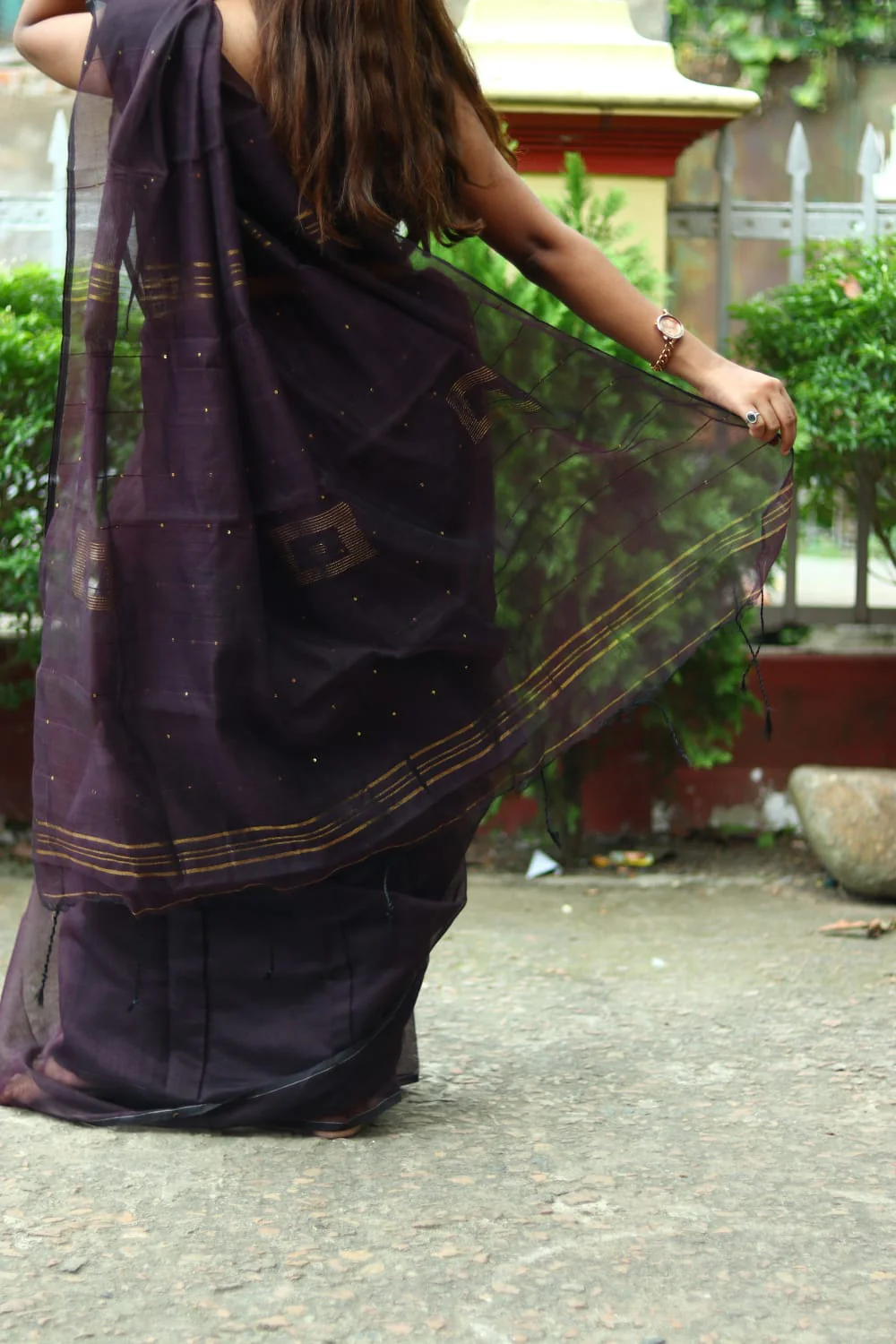 Women Cotton Silk Sequence Saree - Image 2