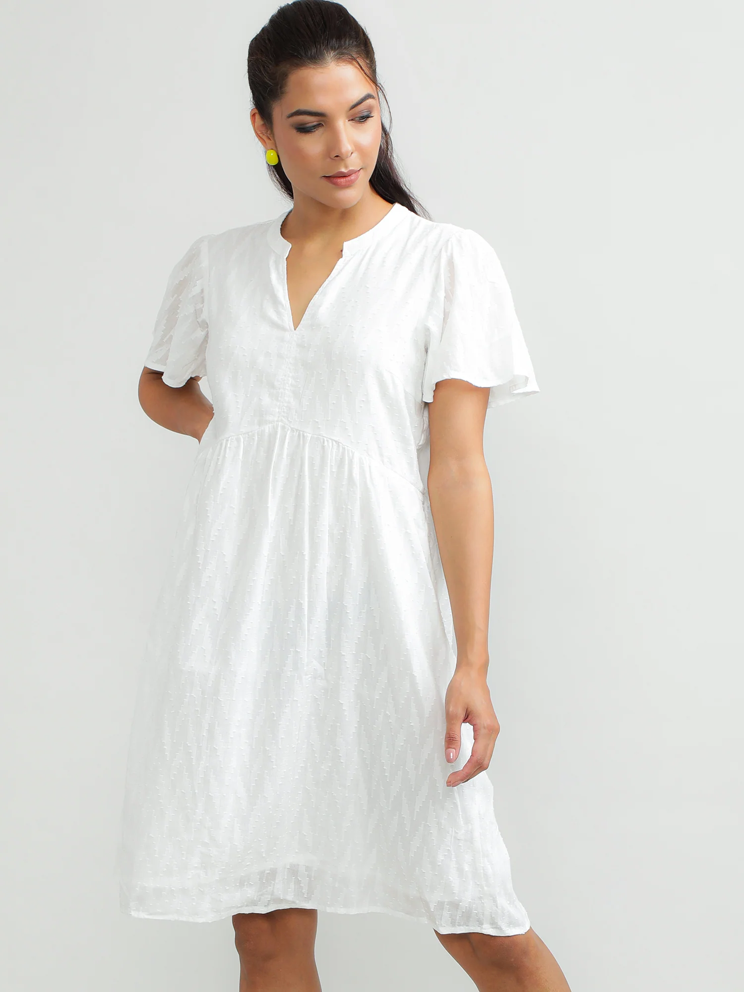 Women Cotton White Summer Dress - Image 2