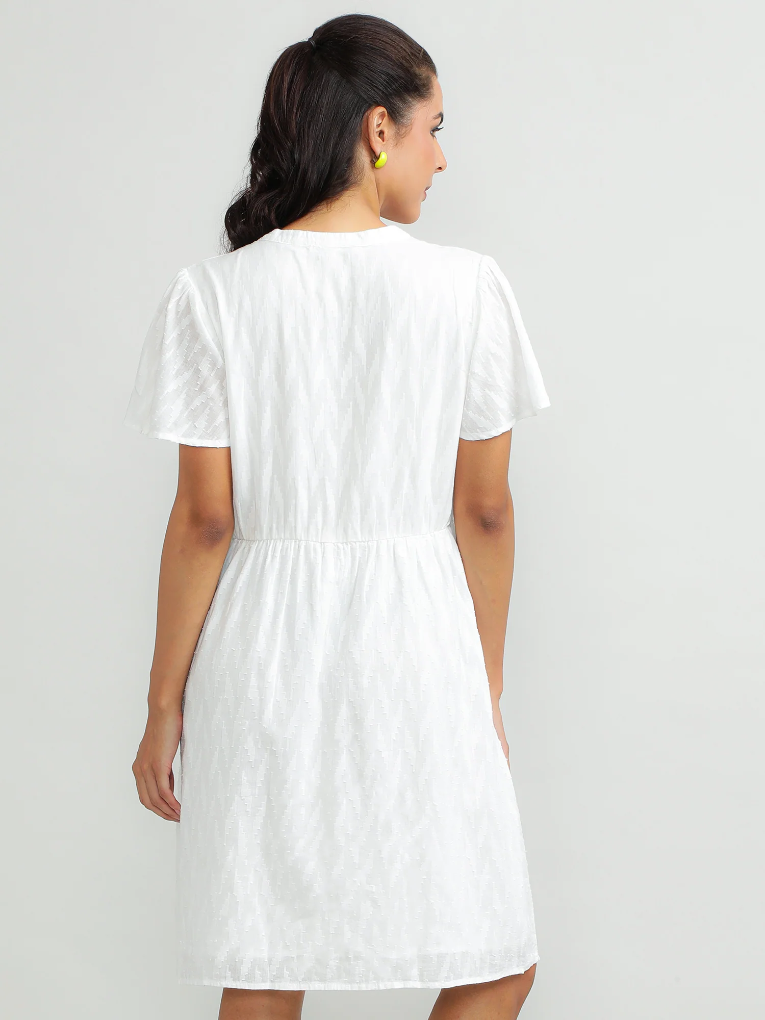 Women Cotton White Summer Dress - Image 3