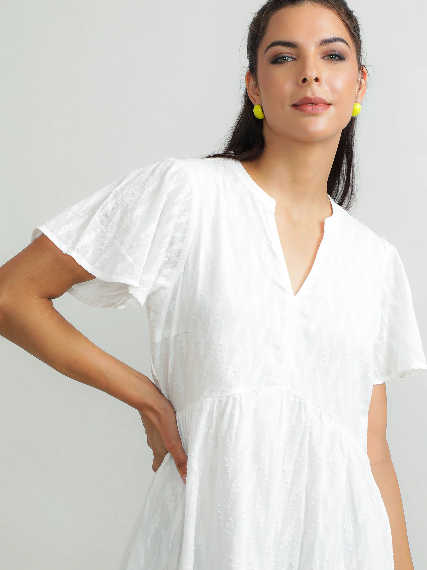 Women Cotton White Summer Dress - Image 4