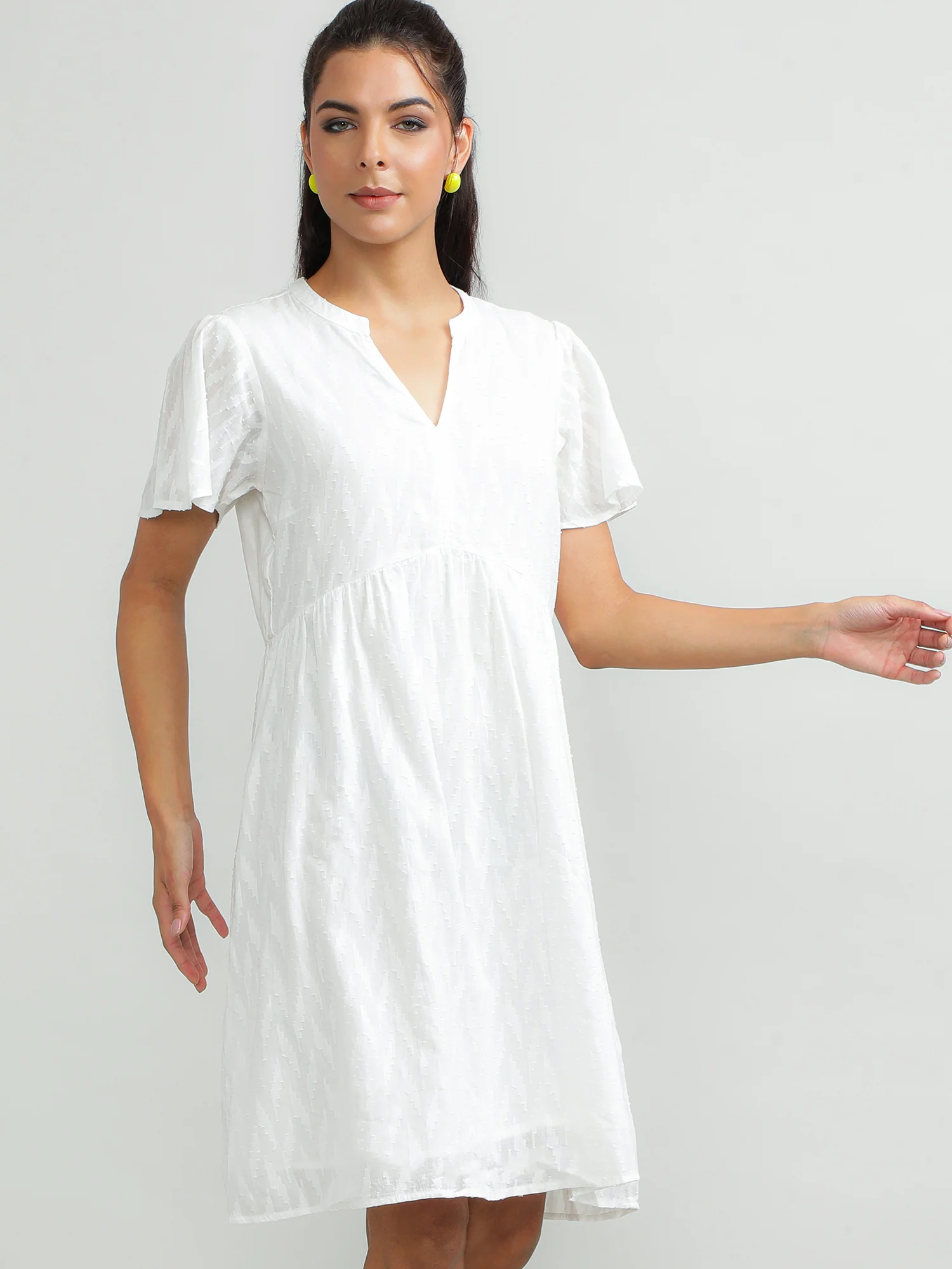 Women Cotton White Summer Dress - Image 5