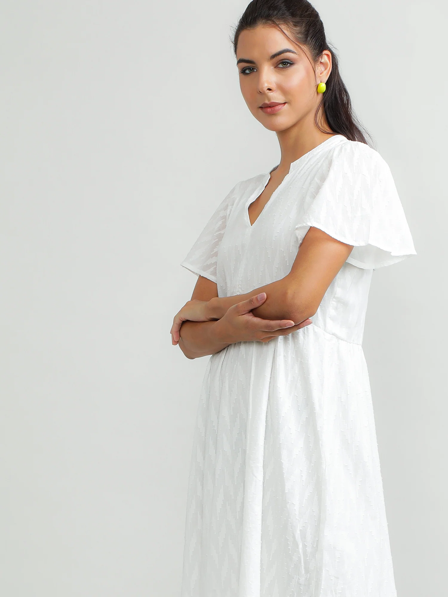 Women Cotton White Summer Dress - Image 8