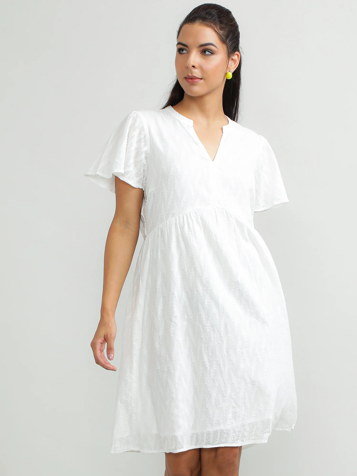 Women Cotton White Summer Dress - Image 9