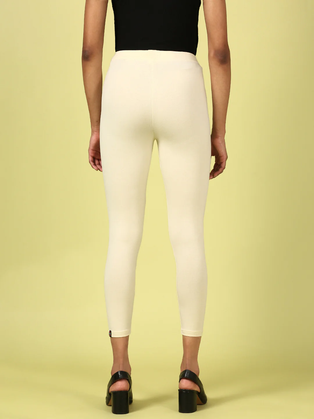 Women Cream Casual Leggings - Image 4