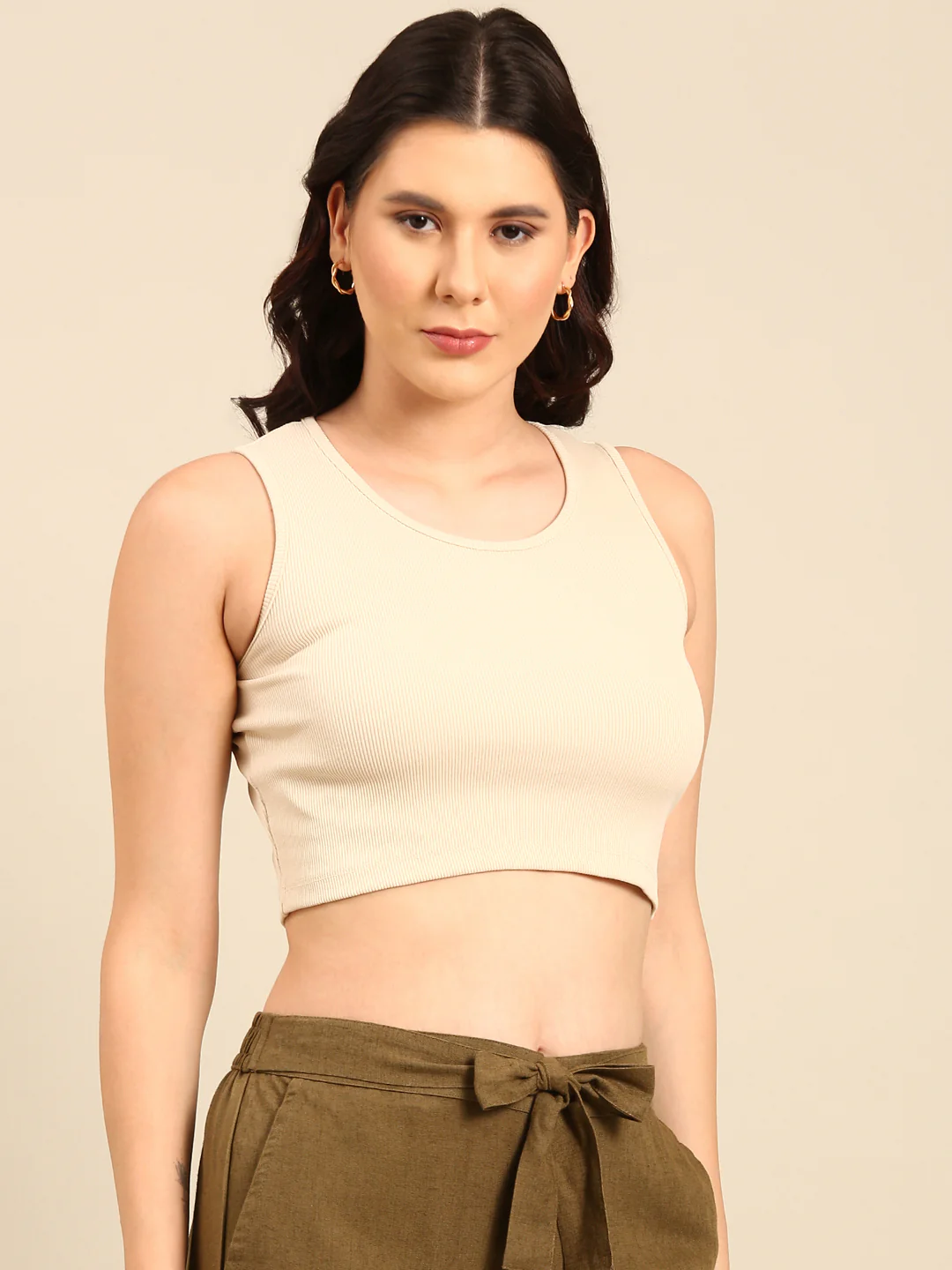 Women Cream Casual Top - Image 5