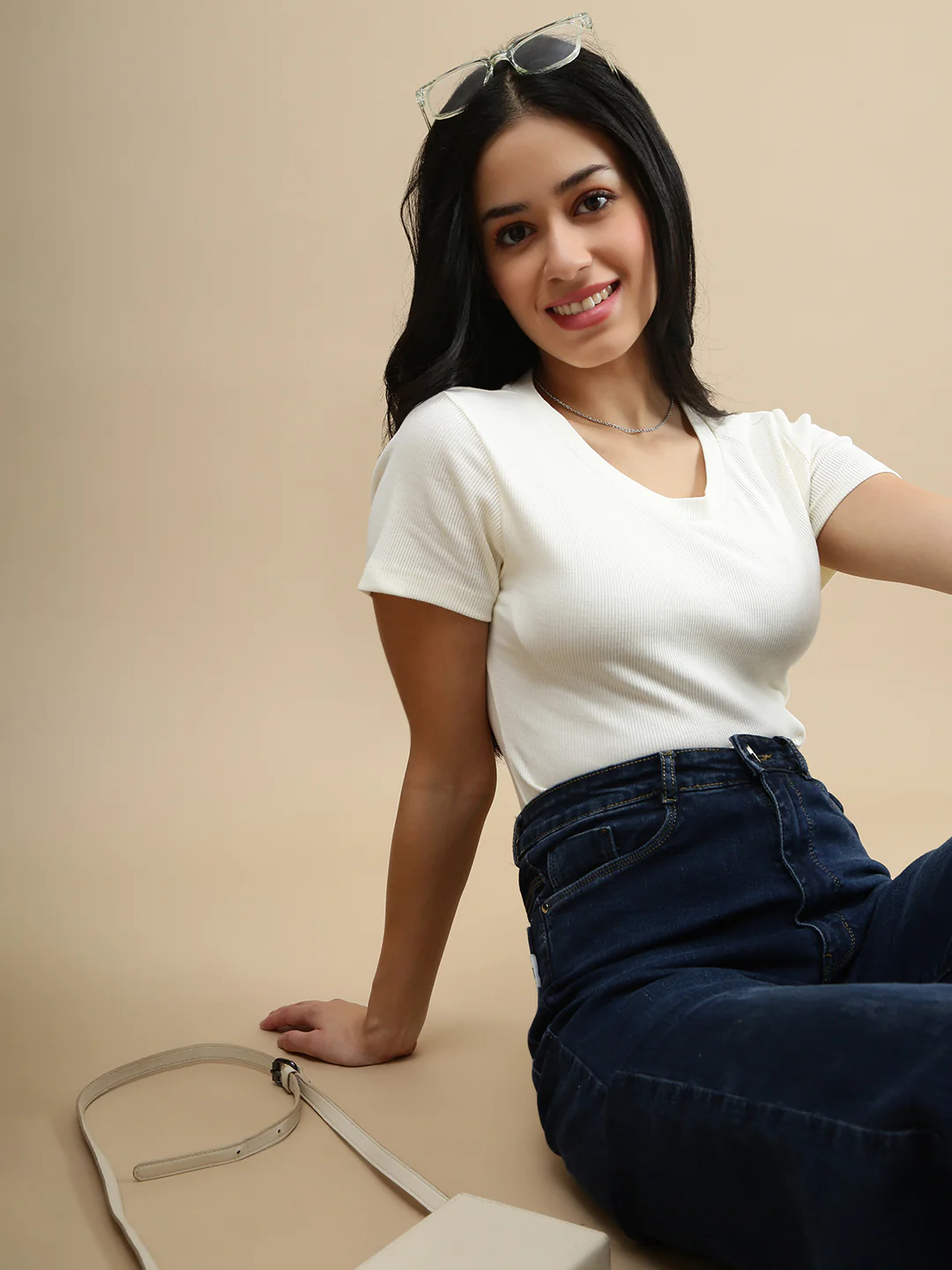 Women Cream Casual Top - Image 4
