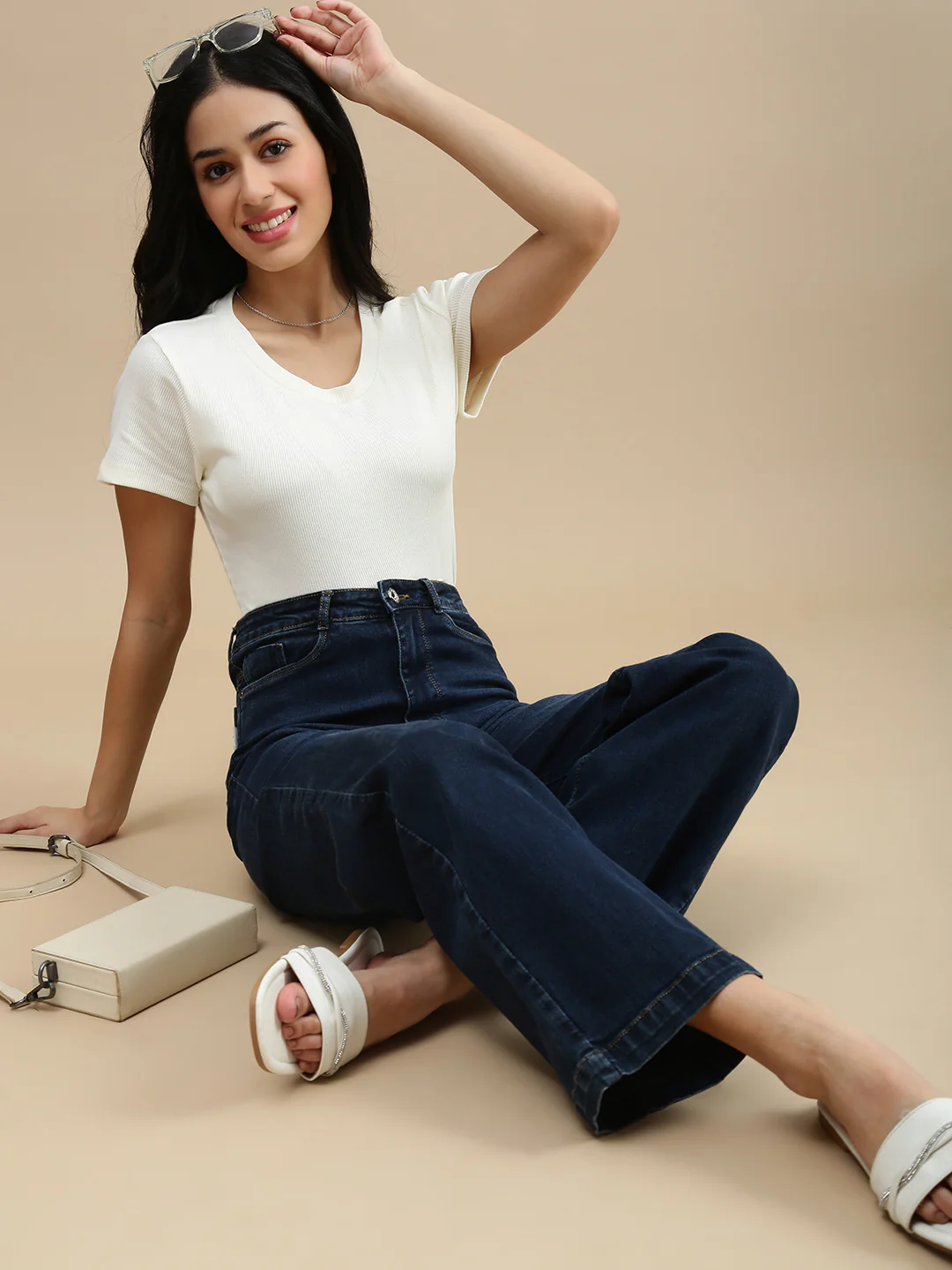 Women Cream Casual Top - Image 5