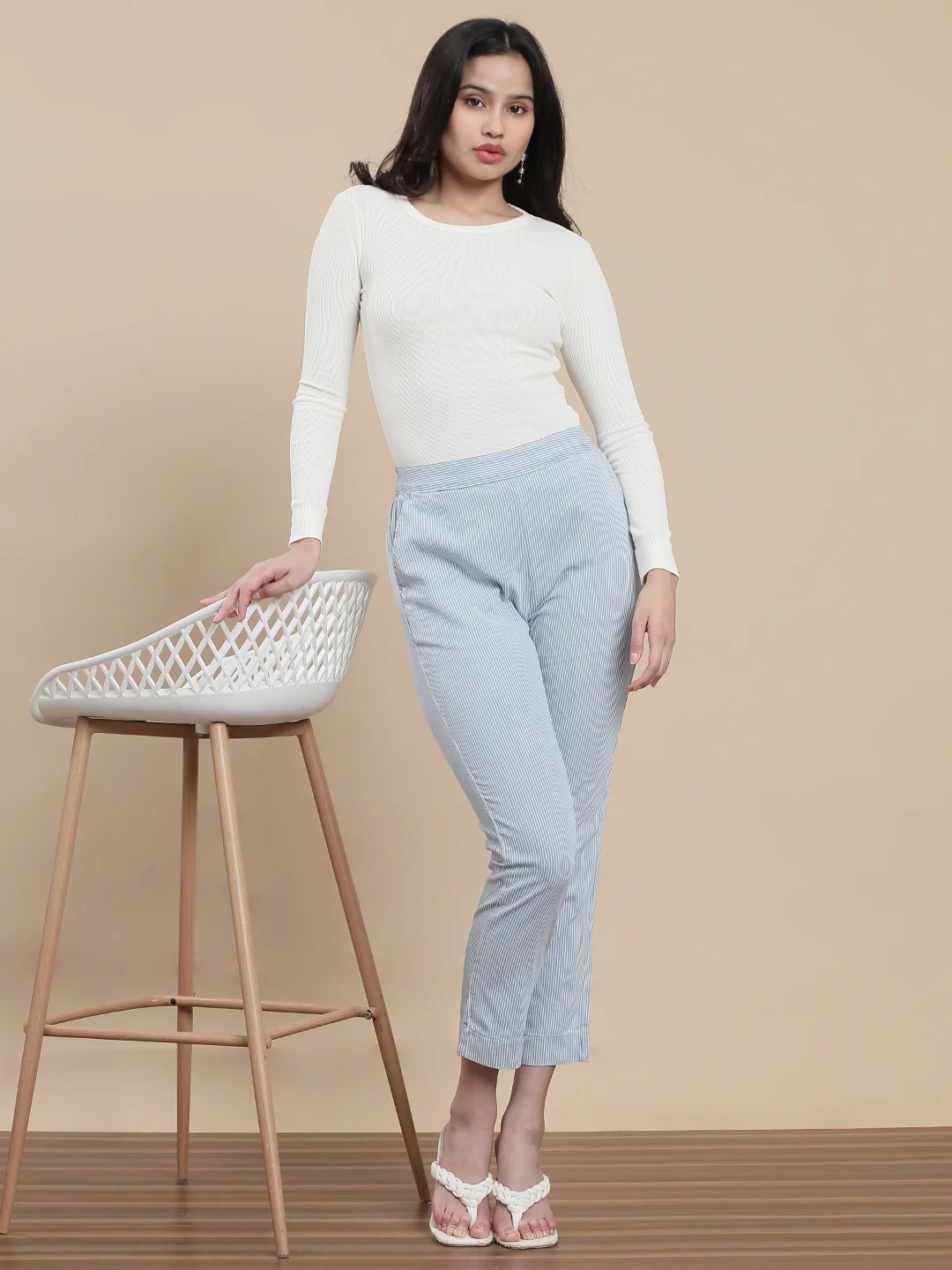Women Cream Casual Top - Image 5