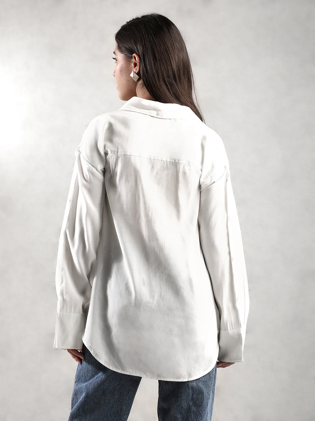 Women Cream Comfort Fit Shirt - Image 4