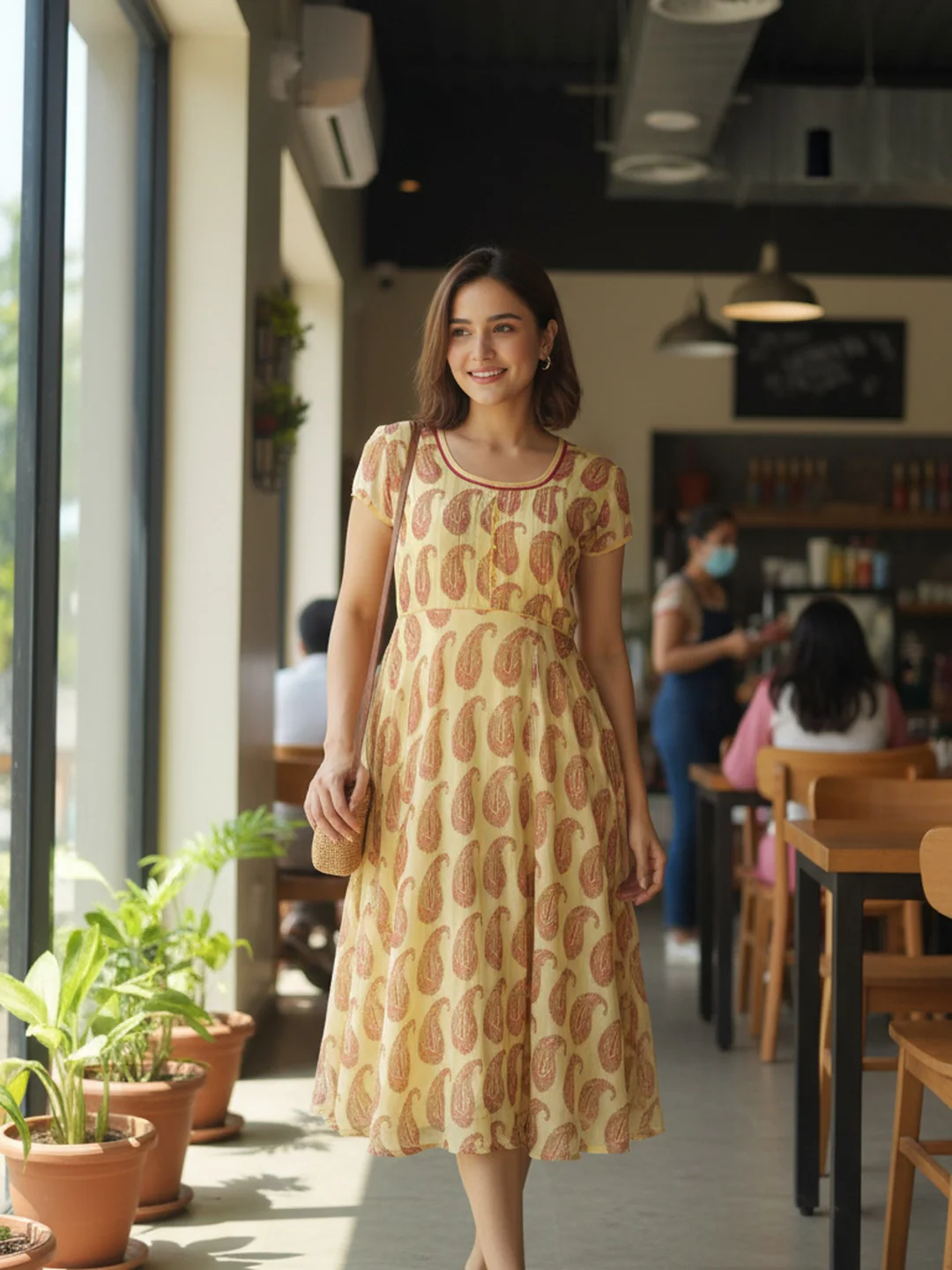 Women Cream Dress - Image 2